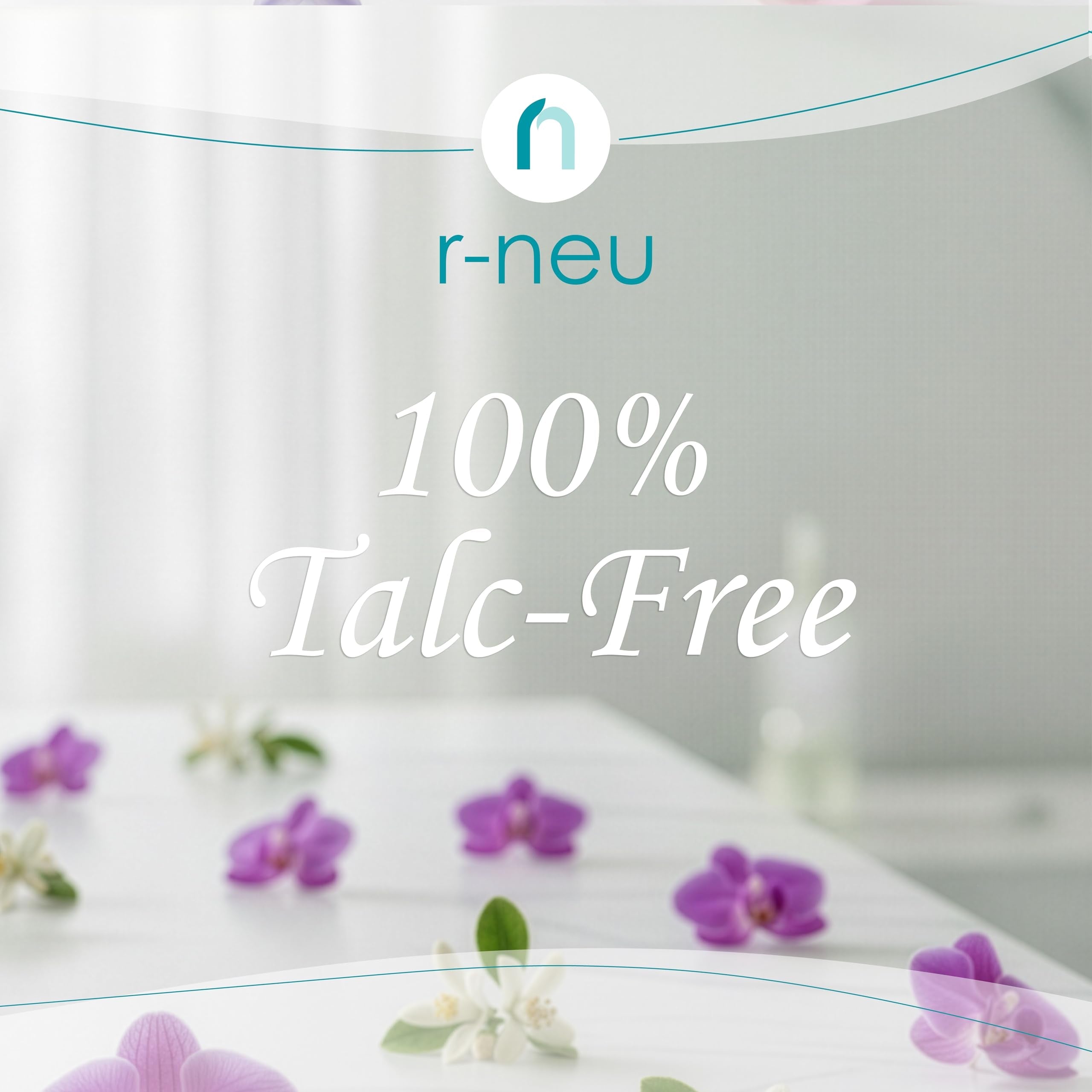 R-NEU Body Powder for Women with Puff — 100% Talc-Free, Luminous Lemon Scent, 2-Pack, 5oz Each