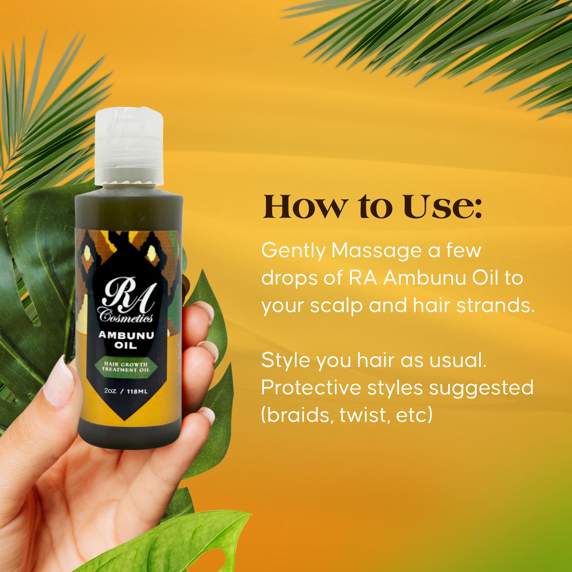 RA COSMETICS 100% Pure Ambunu Hair Strengthening Oil – Natural Growth Support, Reduced Breakage & Curl Definition