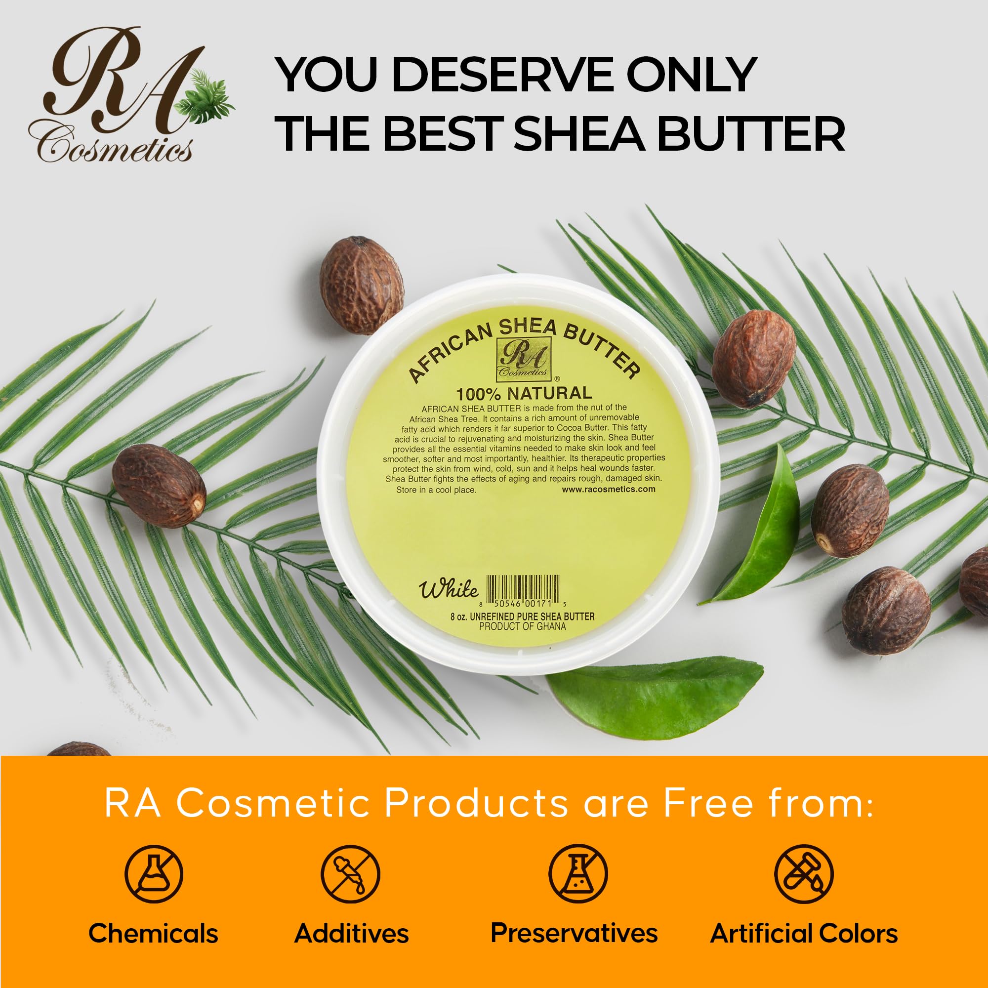 RA COSMETICS Real African Shea Butter Ivory – Pure Raw, Unrefined 8oz