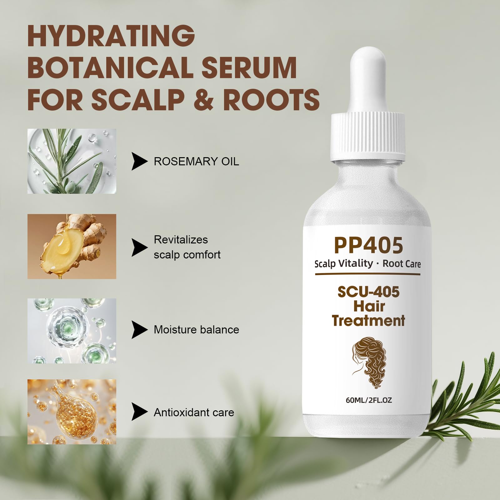 Racgrul PP405 Hair Treatment – Lightweight Scalp Serum for Fuller-Looking Hair