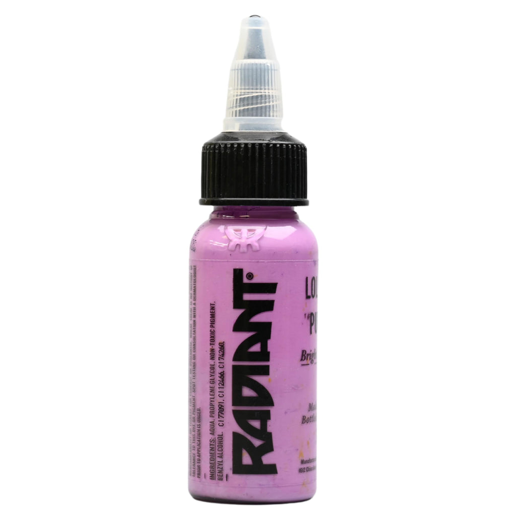Radiant Colors Lollipop Purple Tattoo Ink – 1oz Bottle for Vivid Color Tattooing and Shading