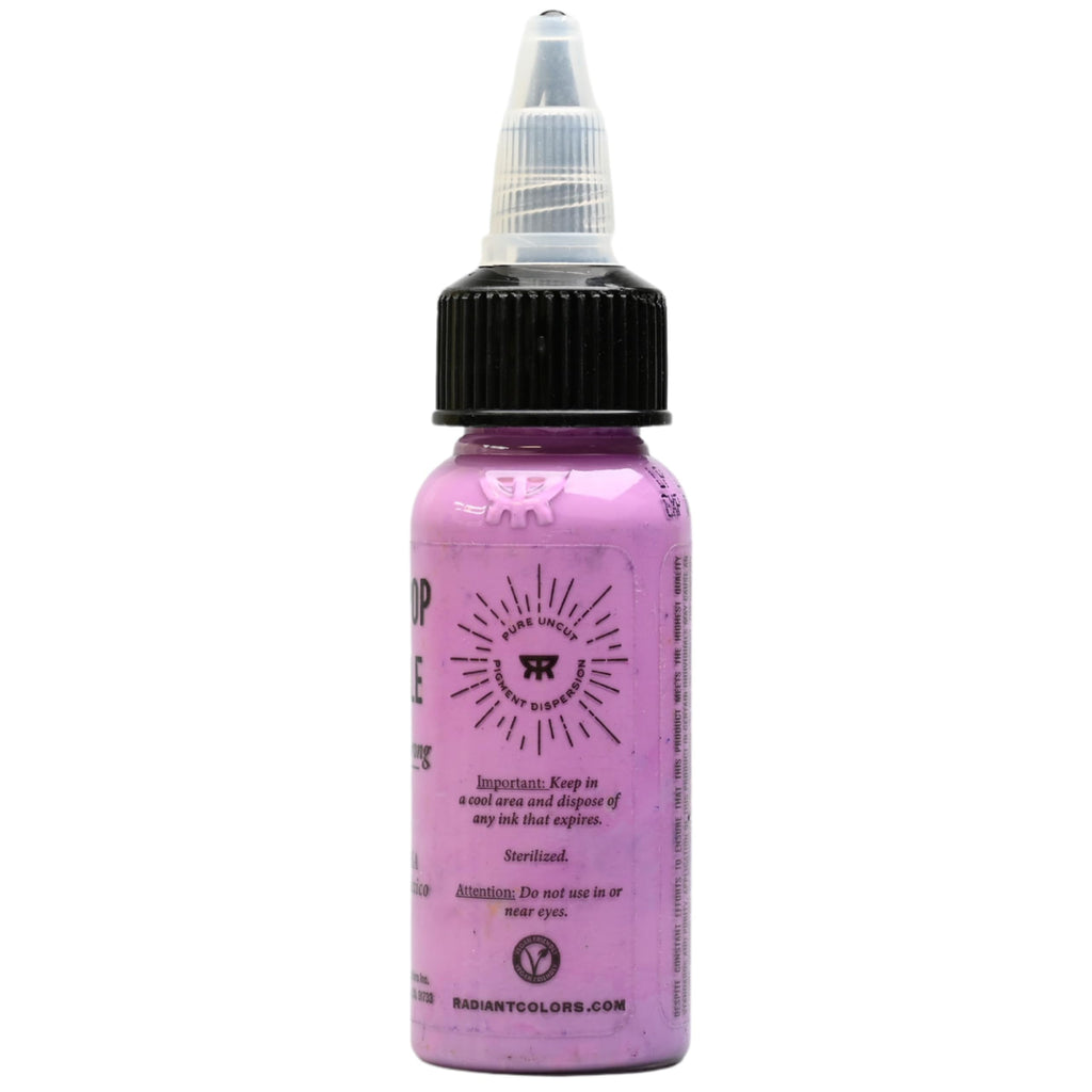 Radiant Colors Lollipop Purple Tattoo Ink – 1oz Bottle for Vivid Color Tattooing and Shading