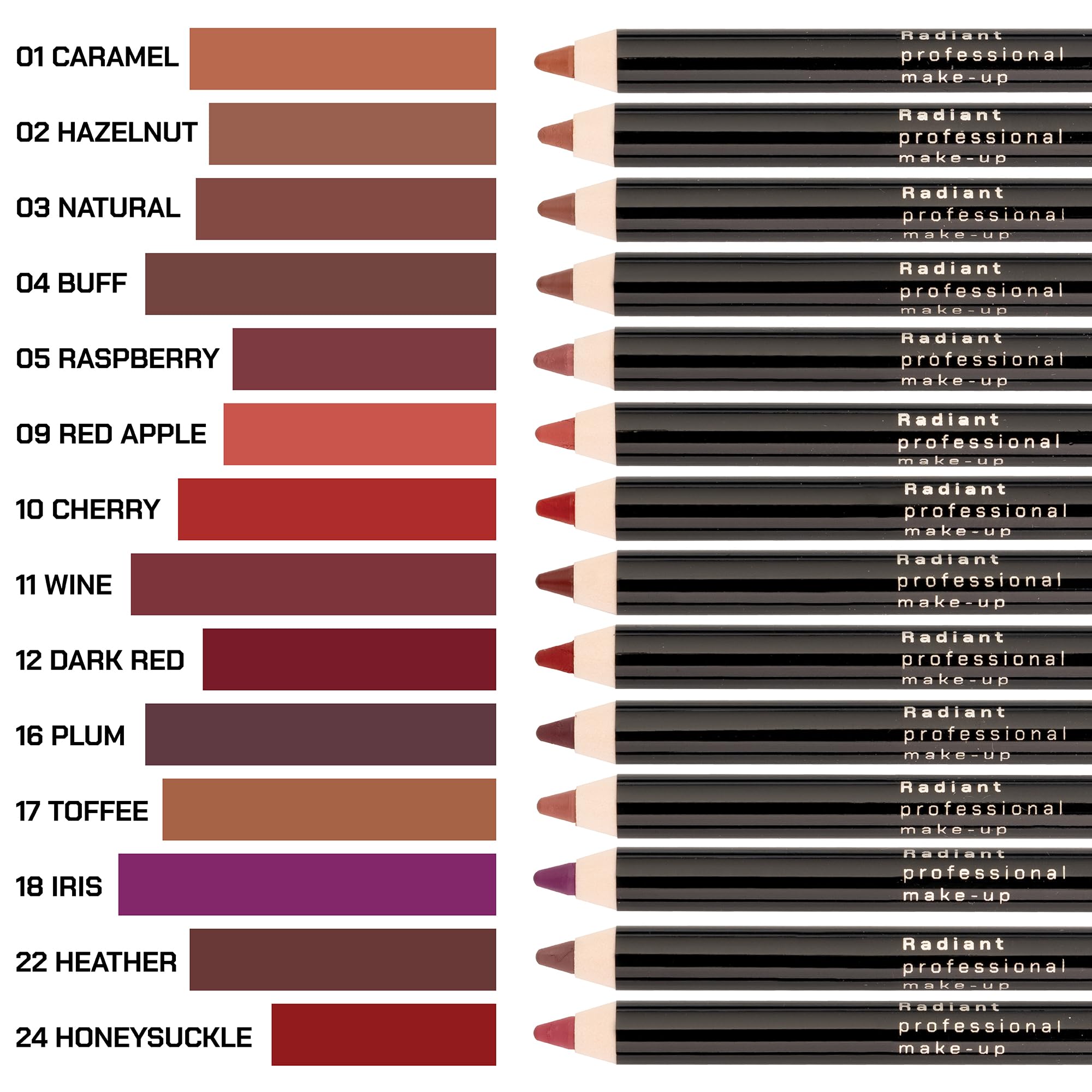 Radiant Professional Waterproof Lip Liner Pencil Plum – Long-Lasting, Vitamin E