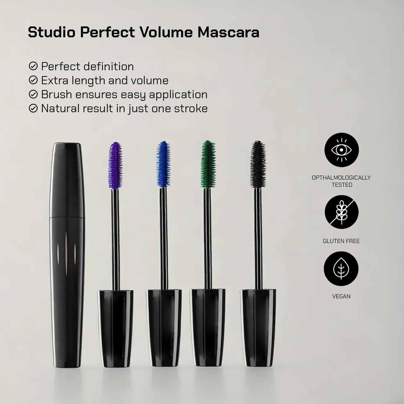 Radiant Studio Perfect Mascara – Volume & Length, Smudge-Proof, Purple 03 (0.30 oz)
