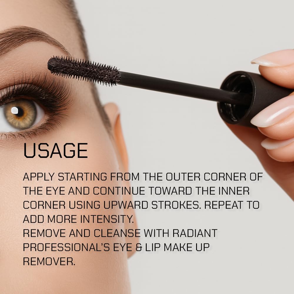 Radiant Studio Perfect Mascara – Volume & Length, Smudge-Proof, Purple 03 (0.30 oz)