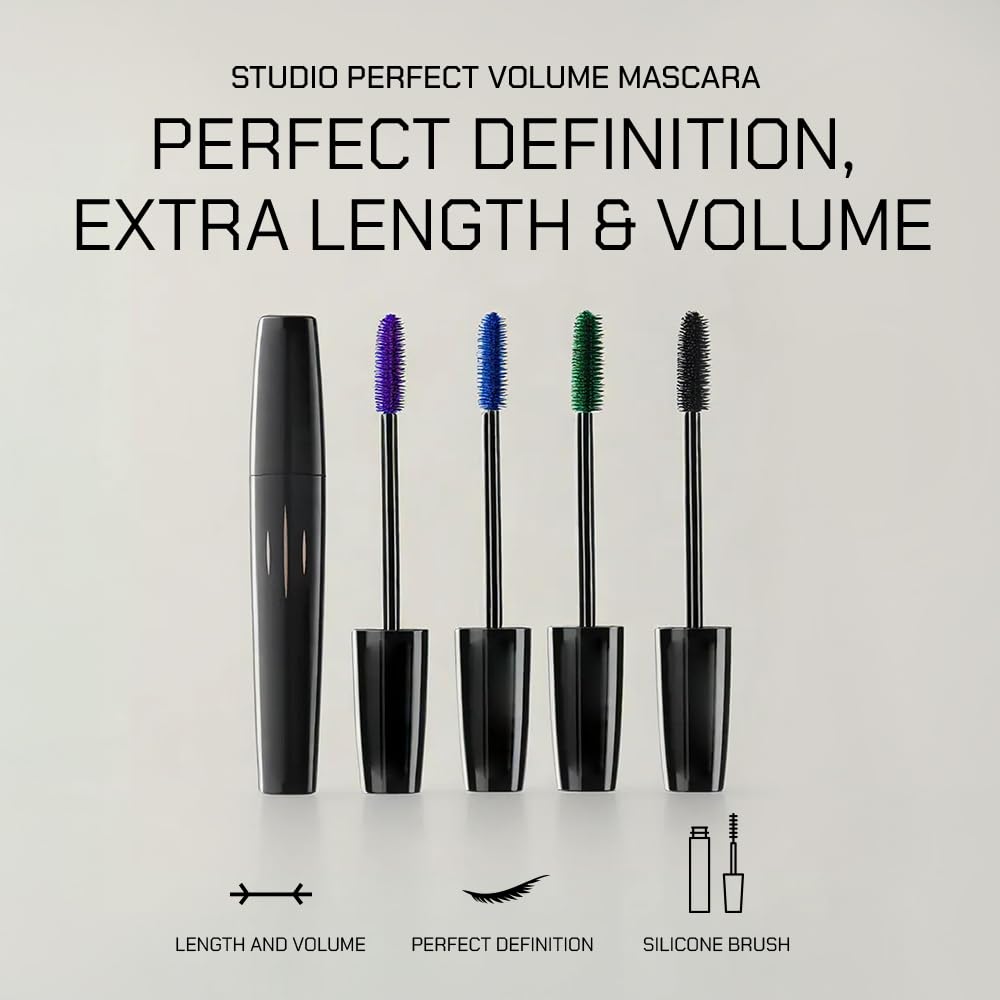 Radiant Studio Perfect Mascara – Volume & Length, Smudge-Proof, Purple 03 (0.30 oz)