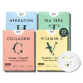Rael Face Mask Variety Pack – Hydration, Vitamin C, Collagen & Tea Tree, 20 Sheets