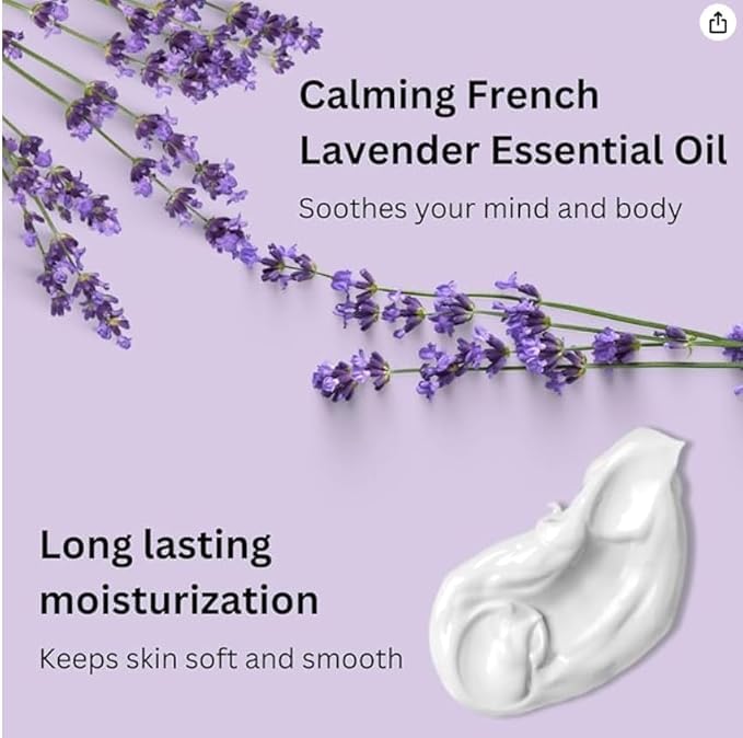 RaGaNaturals Calming Lavender Hand & Body Cream – All-Natural, Vegan, 8 oz