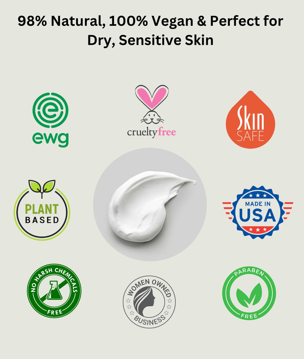 RaGaNaturals Unscented Body Lotion for Dry Skin – Shea Butter, Vitamin E & B5, 8 oz
