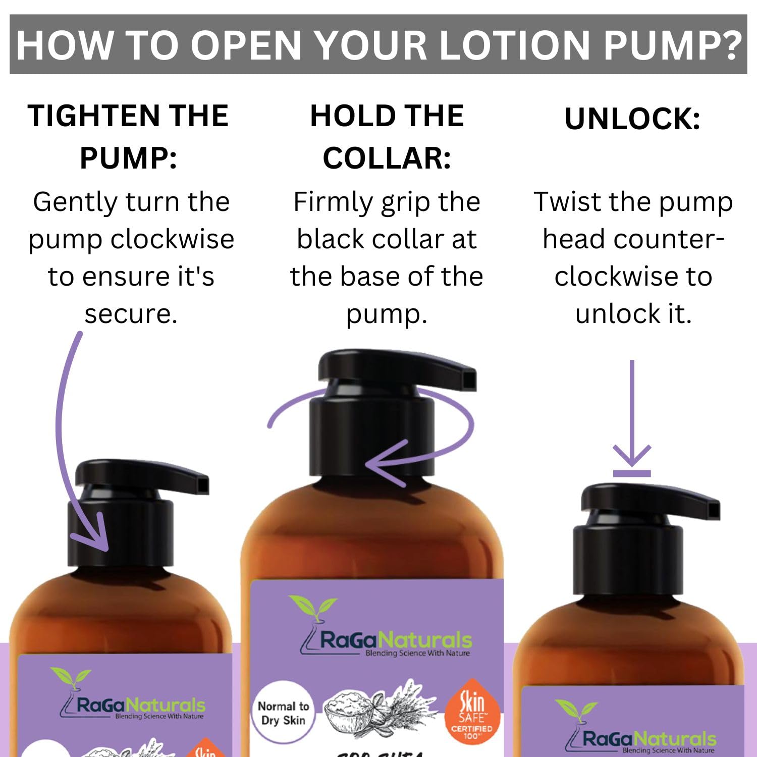 RaGaNaturals Lavender Shea Butter Lotion – 8 oz | Plant-Based, Vegan Moisturizer with Argan, Avocado Oil & Vitamin E