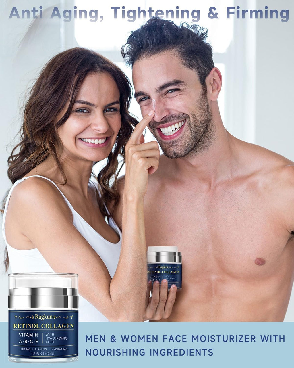 Ragkun Retinol Cream for Face & Neck – Anti-Aging Day & Night Moisturizer (3.4 fl oz)