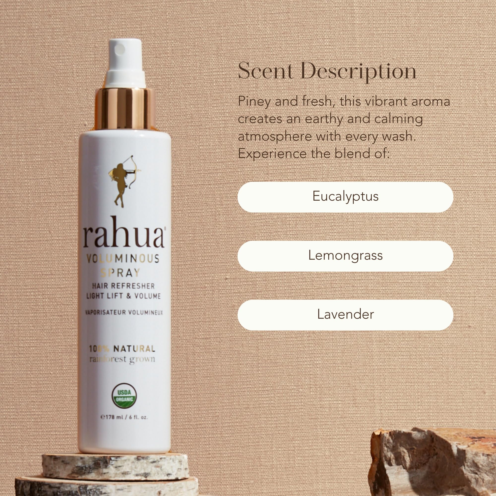 Rahua Voluminous Spray – Lightweight Vegan Texture for Fine to Medium Hair | Lemongrass & Citrus | 6 fl oz