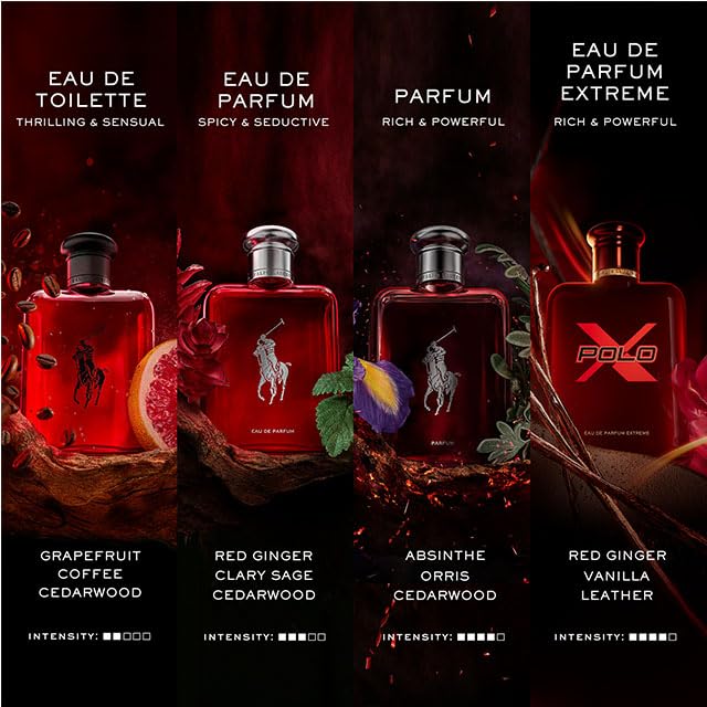 RALPH LAUREN FRAGRANCES Polo Red Extreme — Men's Cologne with Red Ginger, Vanilla & Leather (1.35 fl oz)