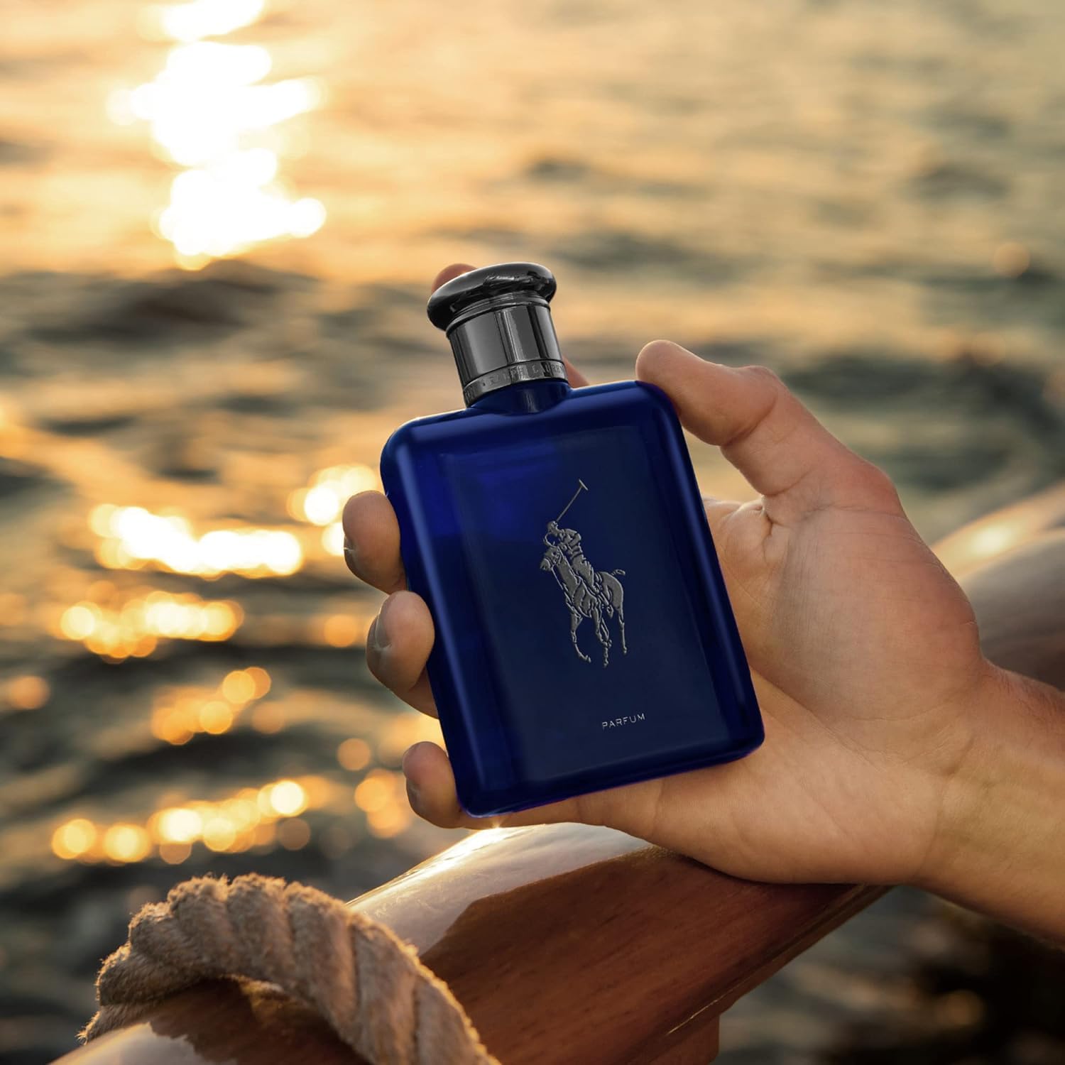 Ralph Lauren Polo Blue Parfum – Men's Aquatic Fragrance with Citrus, Oakwood & Vetiver (6.7 oz)
