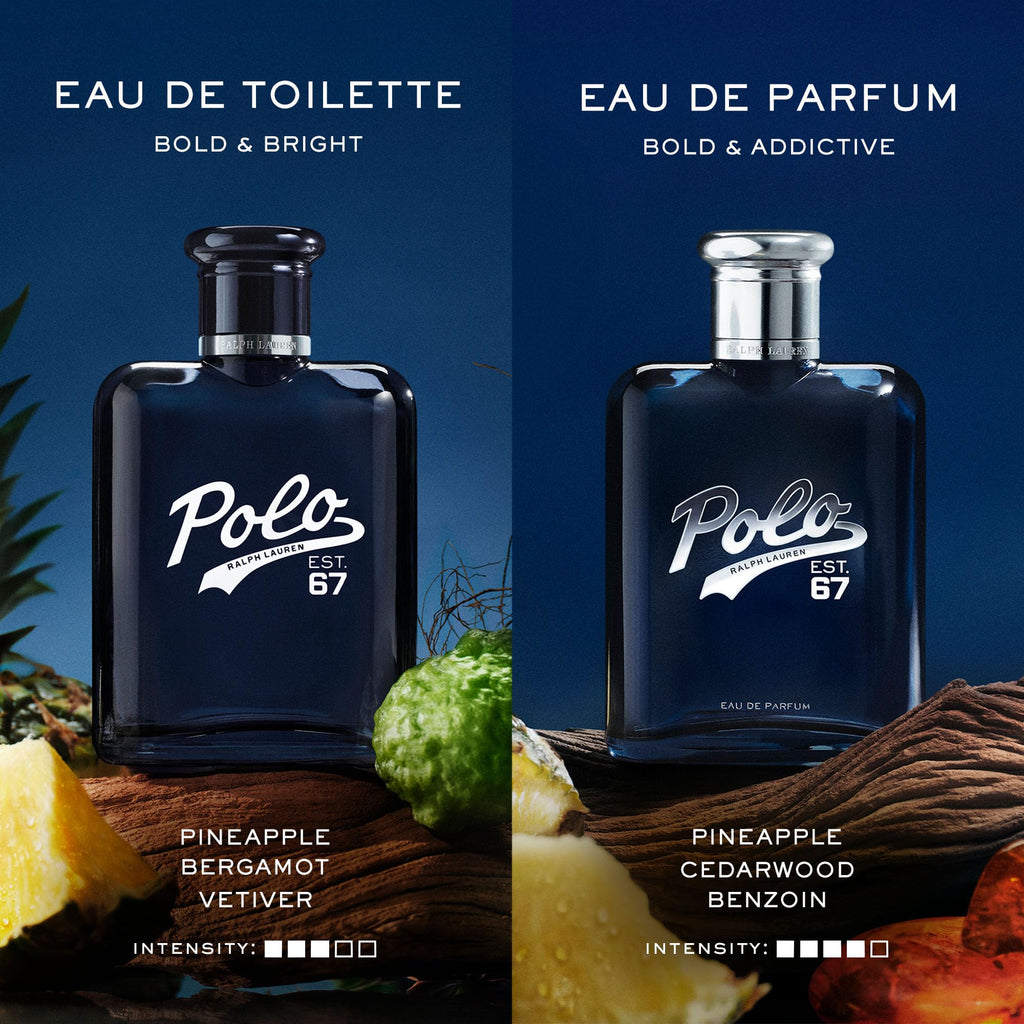 Ralph Lauren Polo 67 Eau de Parfum – Woody Scent with Pineapple, Cedarwood & Benzoin – 0.3 Fl Oz