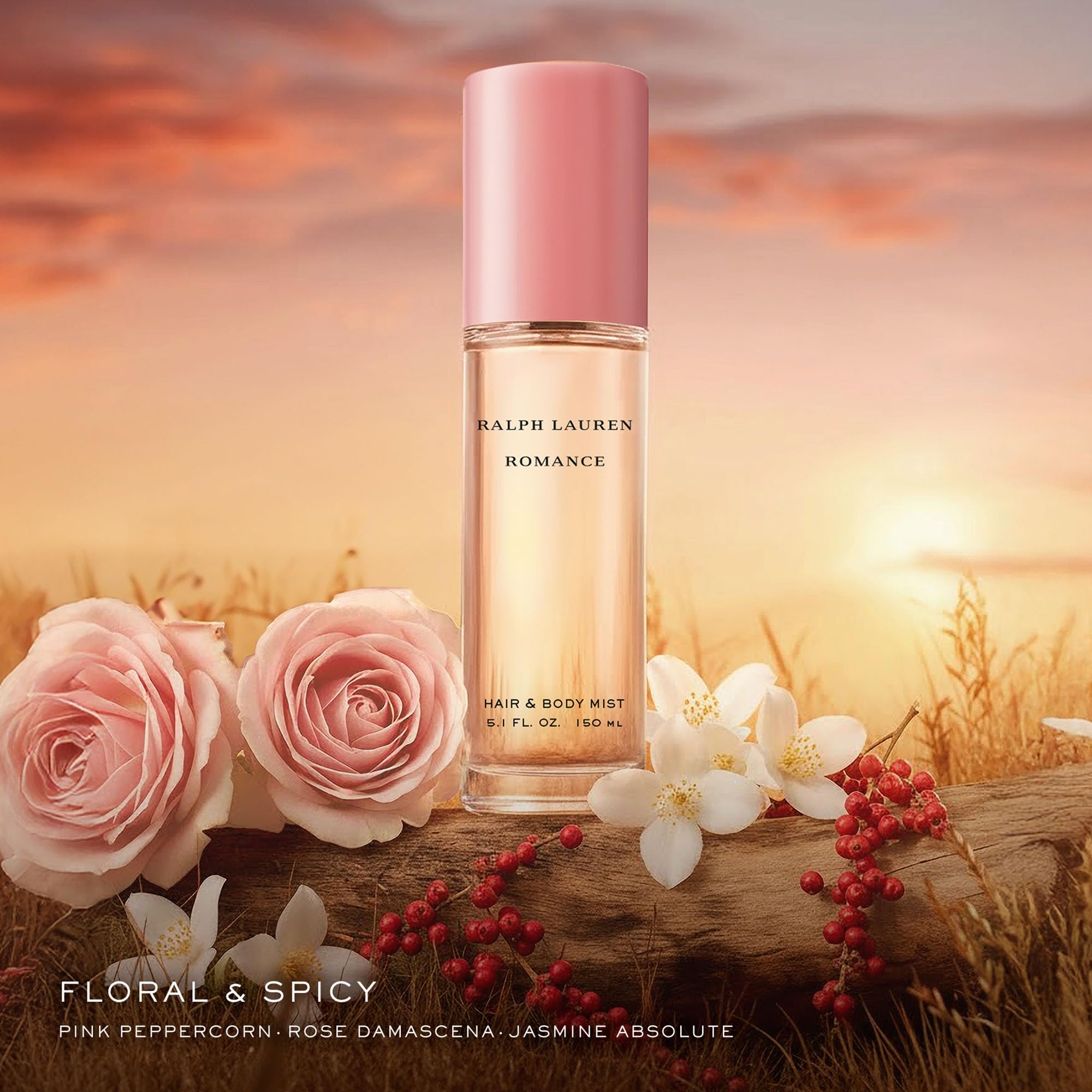 RALPH LAUREN FRAGRANCES - Romance Hair & Body Mist for Women | Floral Scent with Rose, Jasmine & Berries — 5 Fl Oz