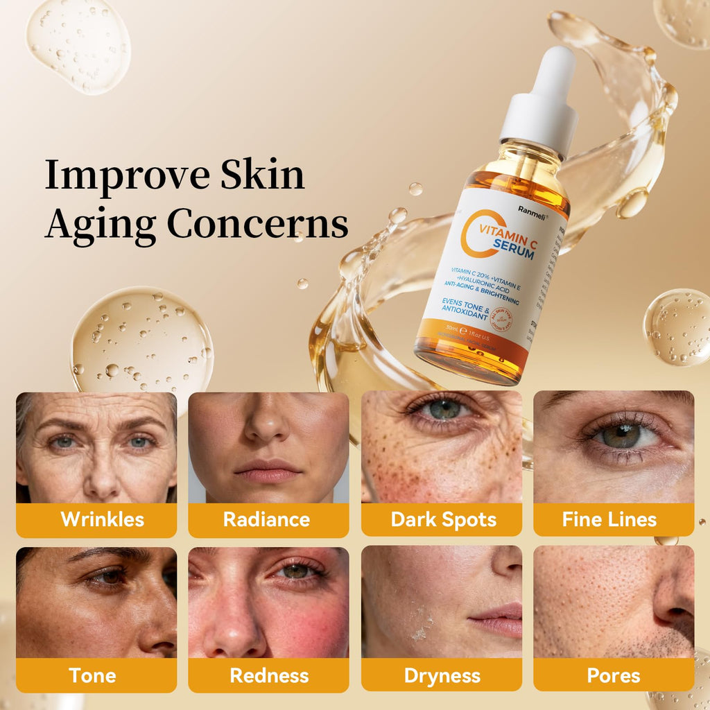 Ranmeli Vitamin C Facial Serum – Brightening, Hydration & Anti-Aging (1 fl oz)