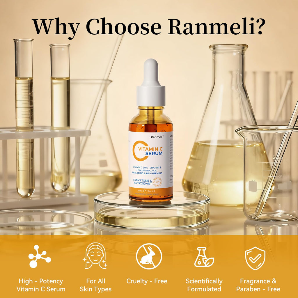 Ranmeli Vitamin C Facial Serum – Brightening, Hydration & Anti-Aging (1 fl oz)