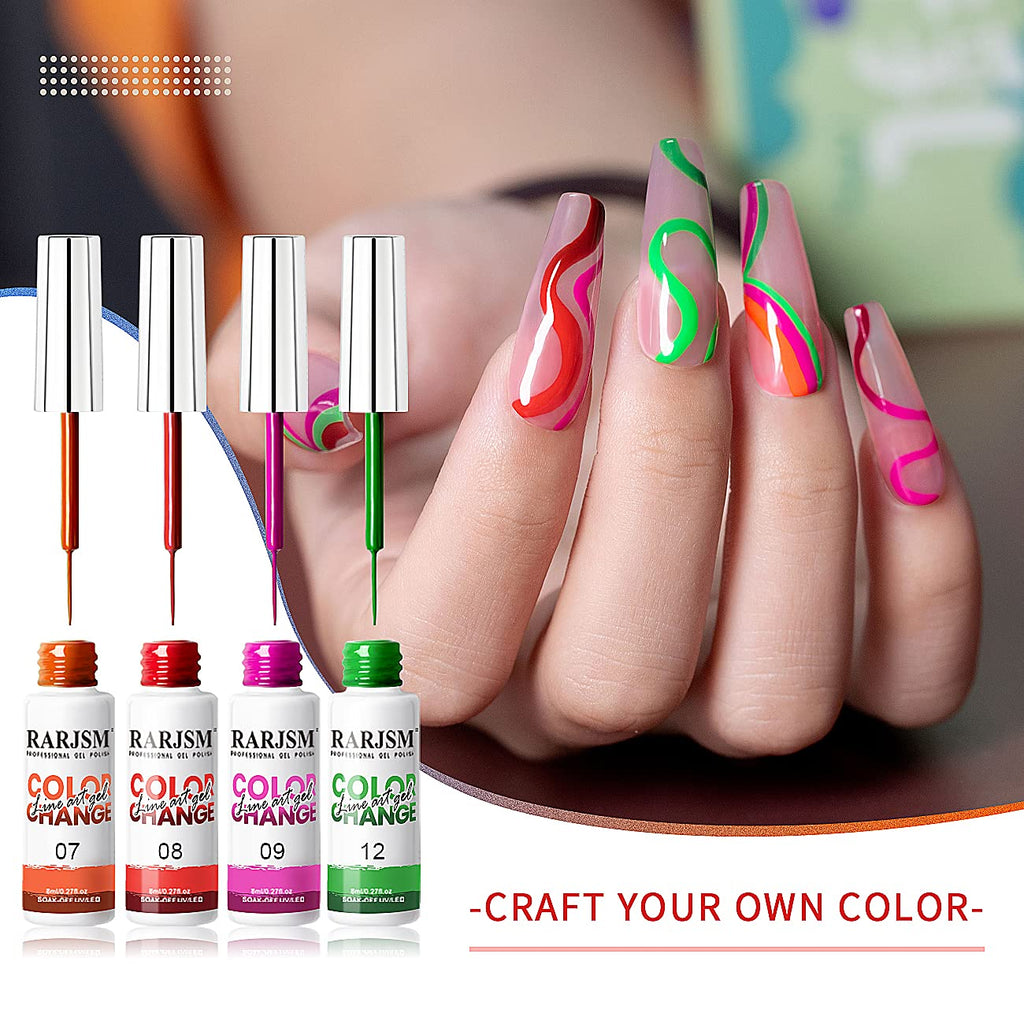 RARJSM Temperature Color Changing Gel Nail Polish Set — 12 Mood-Shift Colors, 8ml