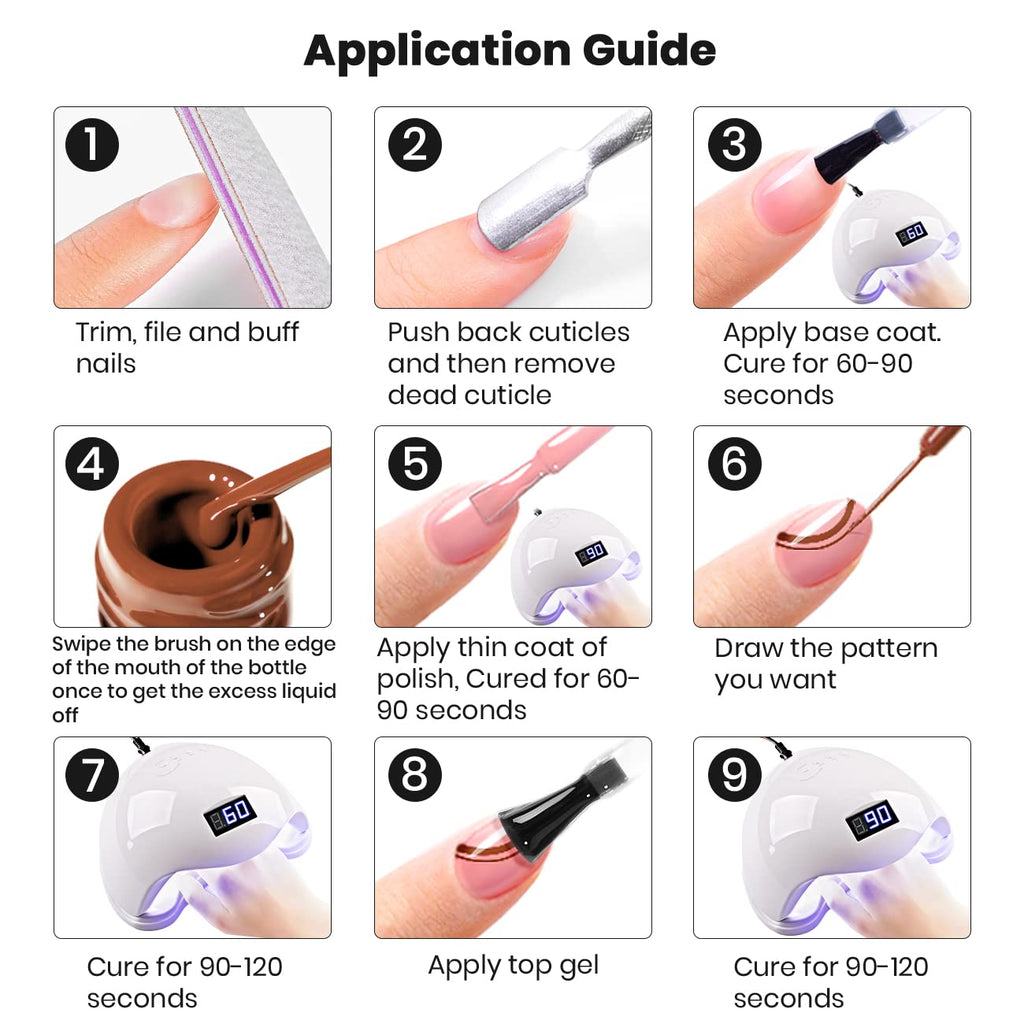 RARJSM Nude Liner Gel Polish Set – 12 Colors, 5ml, Built-in Slim Brush for Nail Art