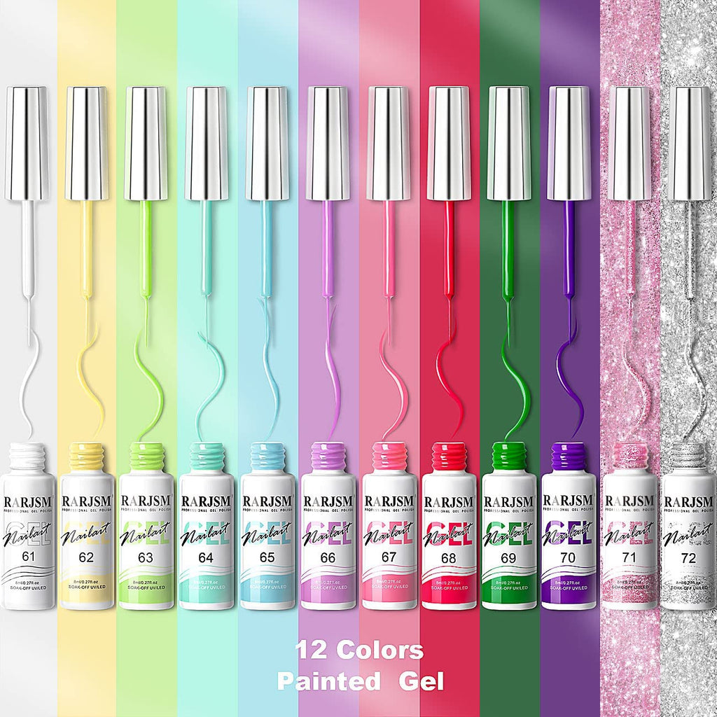 RARJSM Gel Liner Nail Art Set – Cotton Candy Collection (8ml) 5 Colors