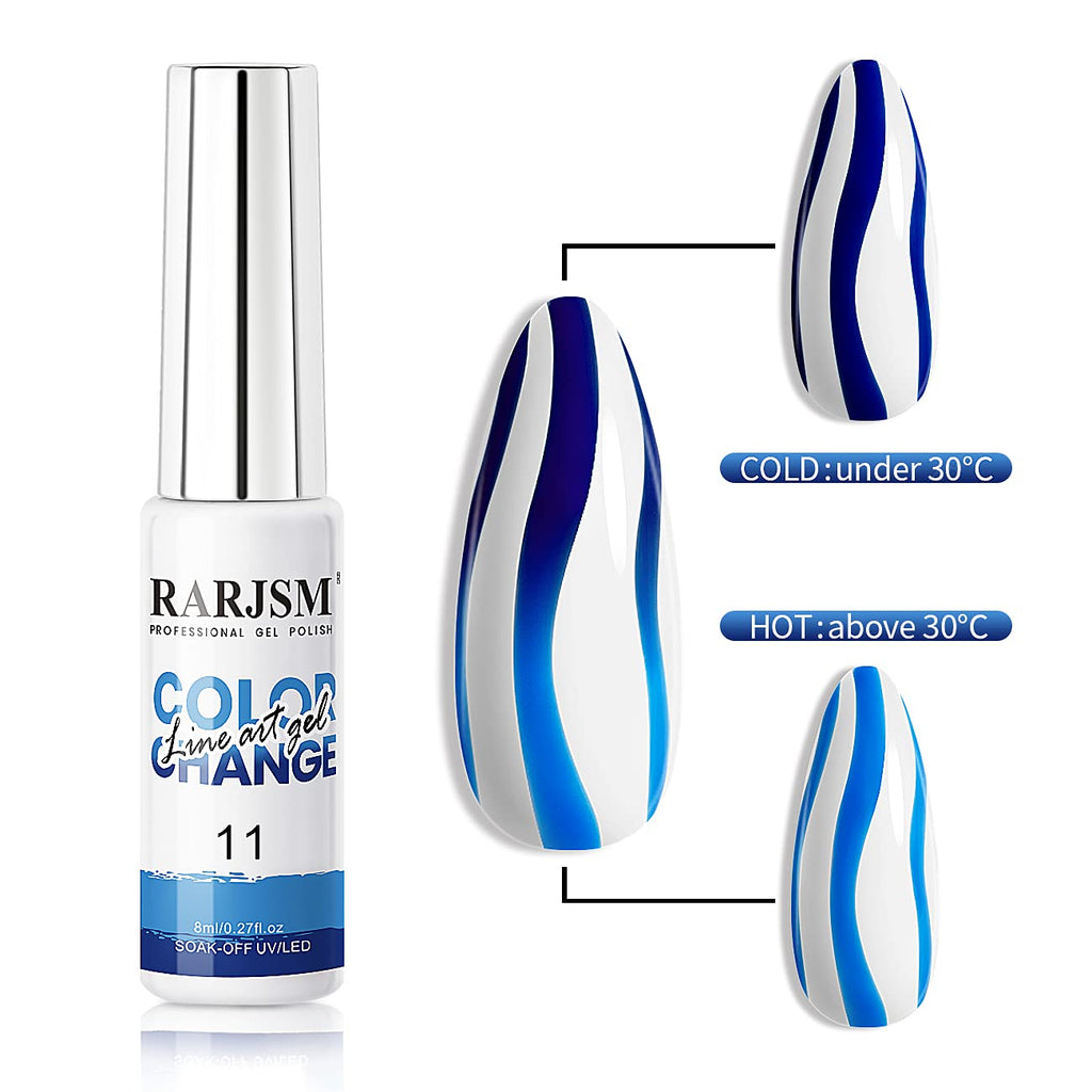 RARJSM Temperature Color Changing Gel Nail Polish Set — 12 Mood-Shift Colors, 8ml