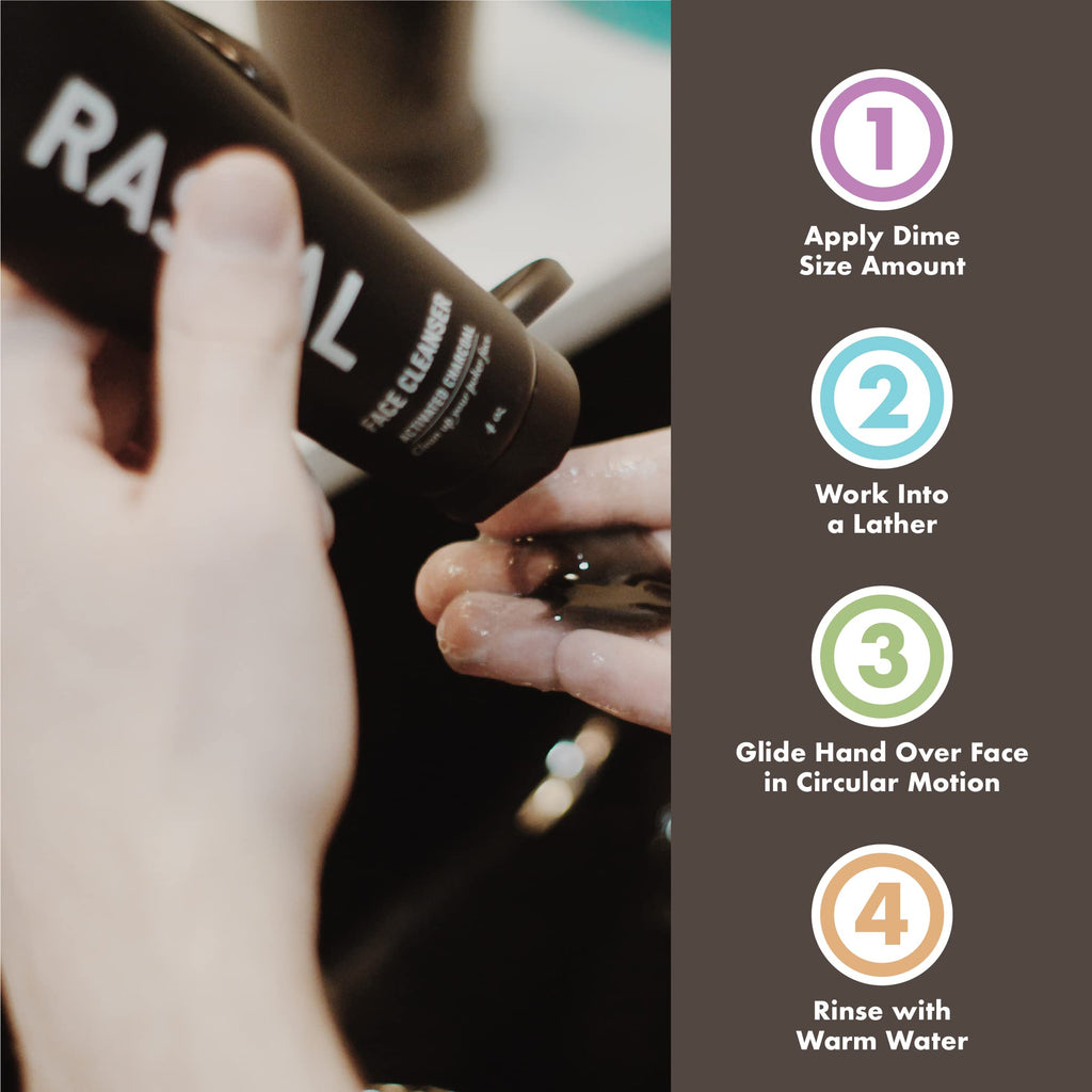 Rascal Men's Face Cleanser – Deep Cleanse with Activated Charcoal & Orange Peel Oil