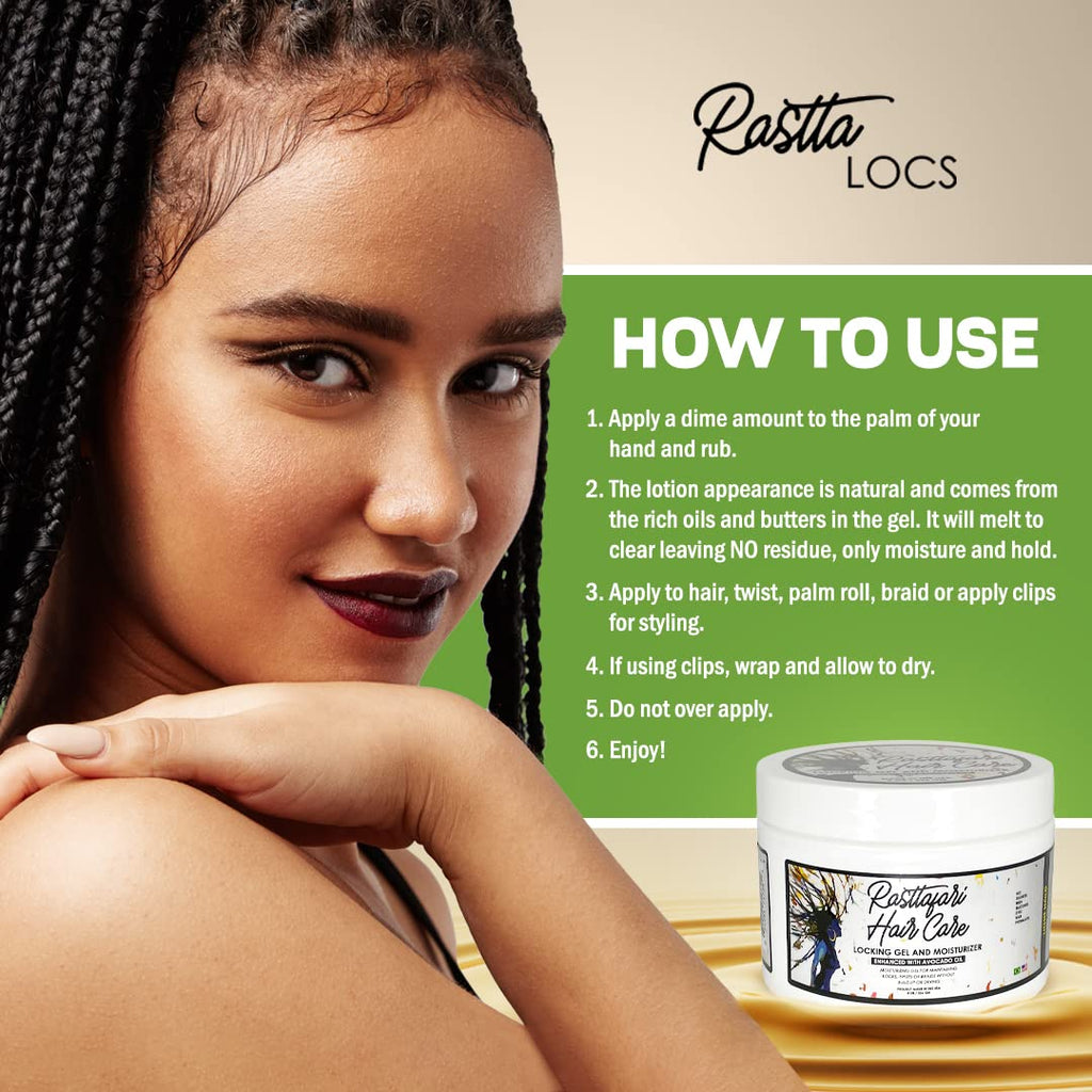 Rastta Locs Locking Gel & Avocado Oil Moisturizer | Hold + Hydration for Dreadlocks | Rasttafari Hair Care