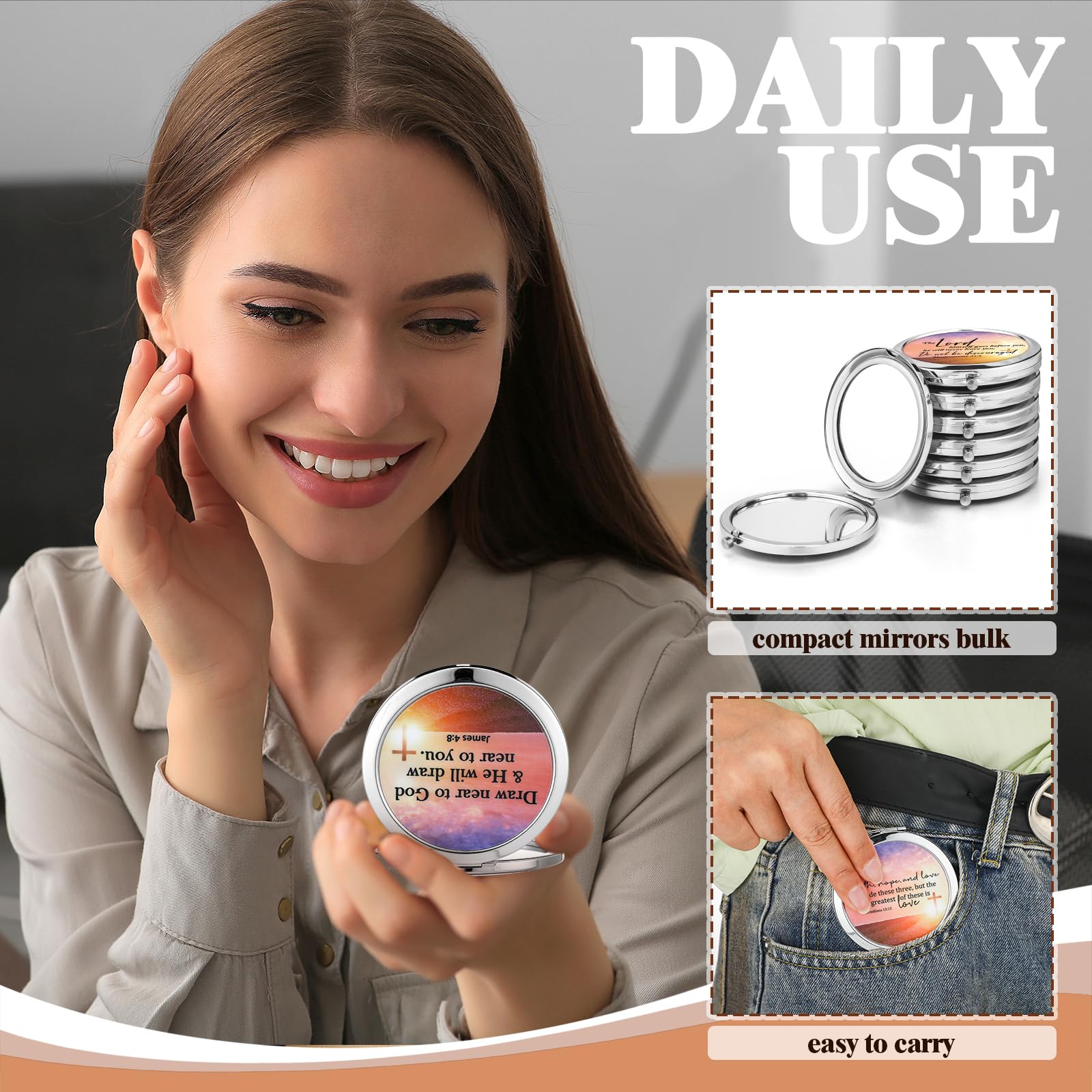RattanView 18-Piece Bible Verse Compact Mirrors for Women