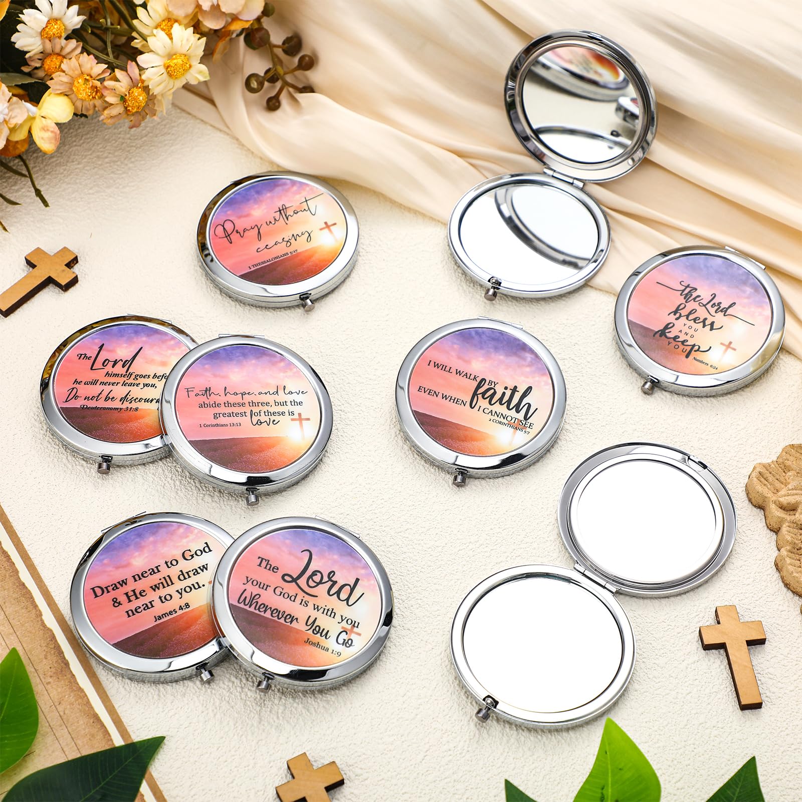 RattanView 18-Piece Bible Verse Compact Mirrors for Women