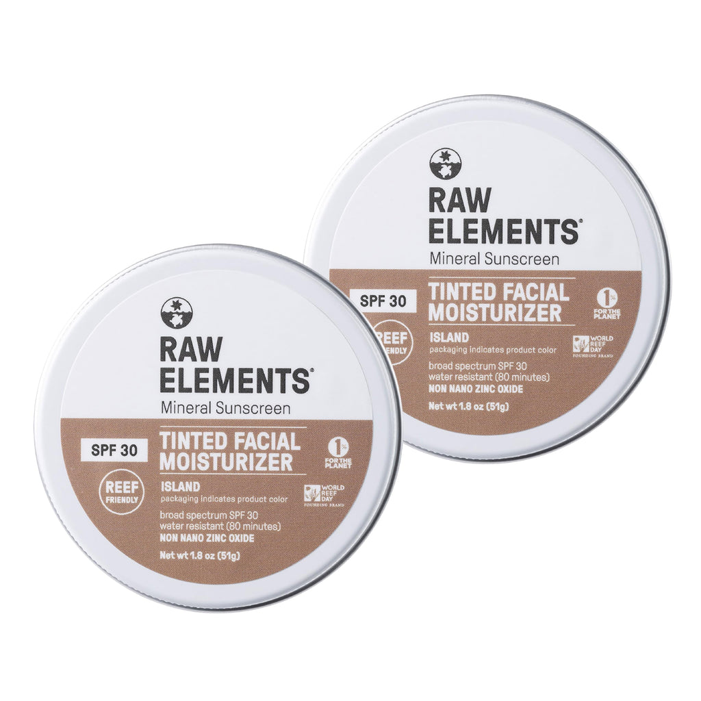 Raw Elements Island Tint SPF 30 - Reef-Friendly Mineral Sunscreen (Pack of 2)
