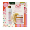 Raw Sugar Body Bliss Gift Set – Pink Pomegranate & Sparkling Pear | Wash, Butter, Lip Balm & Brush