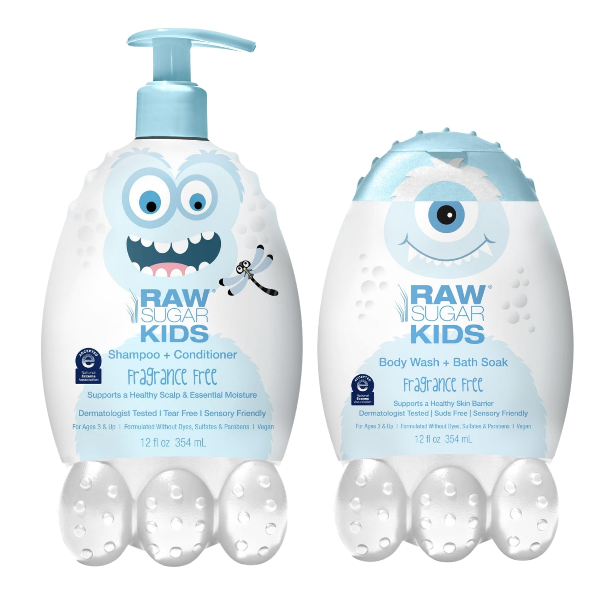 RAW SUGAR Kids 2-in-1 Body Wash + Bath Soak - Sensitive Skin