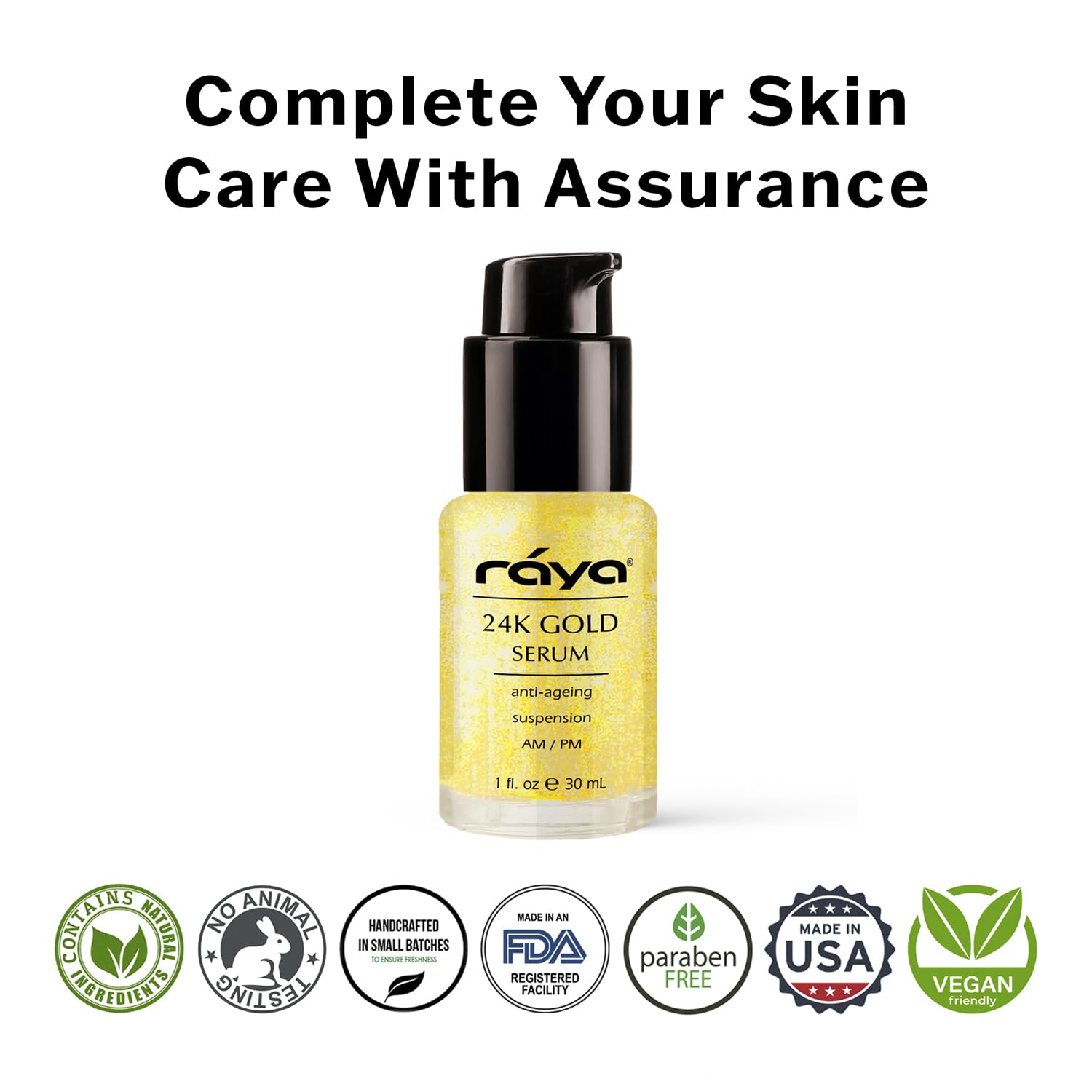 Raya 24K Gold Anti-Aging Serum – All Skin Types | 24K Gold Infusion