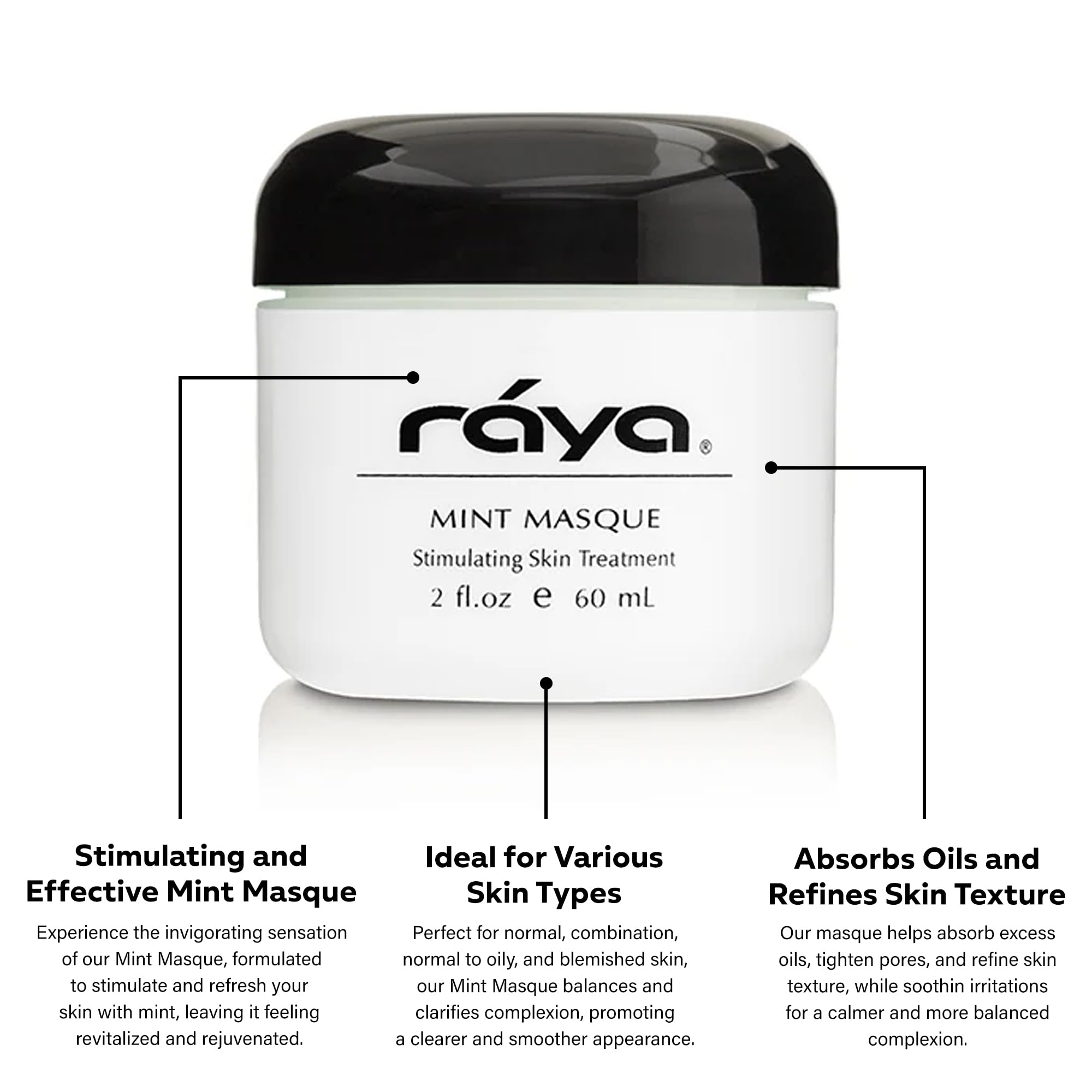 Raya Mint Masque (603) | Cooling Facial Mask for Oily & Breakout-Prone Skin – Paraben-Free, 60ml