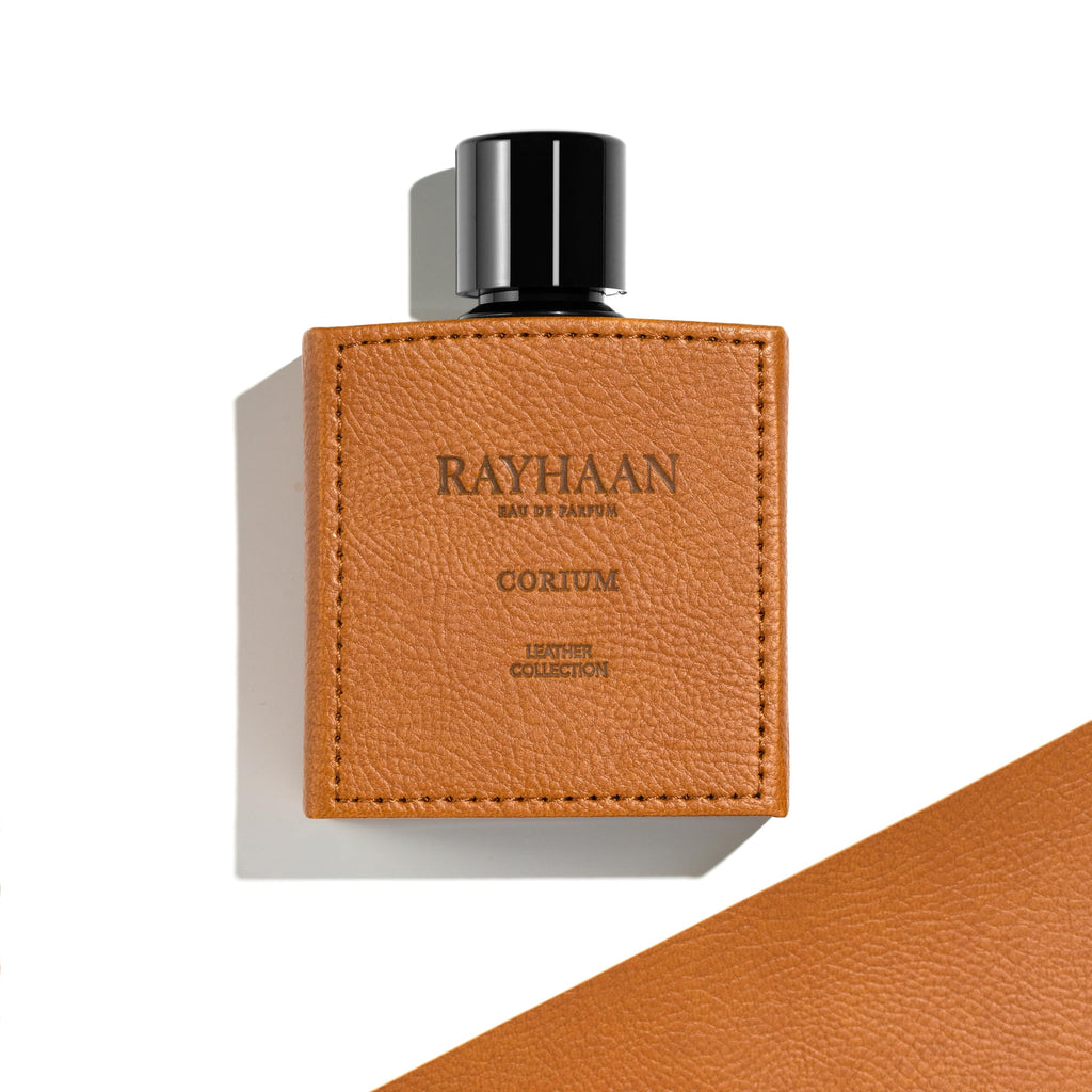 Rayhaan Corium for Men Eau de Parfum – 3.4 oz | Leather, Chestnut & Sage