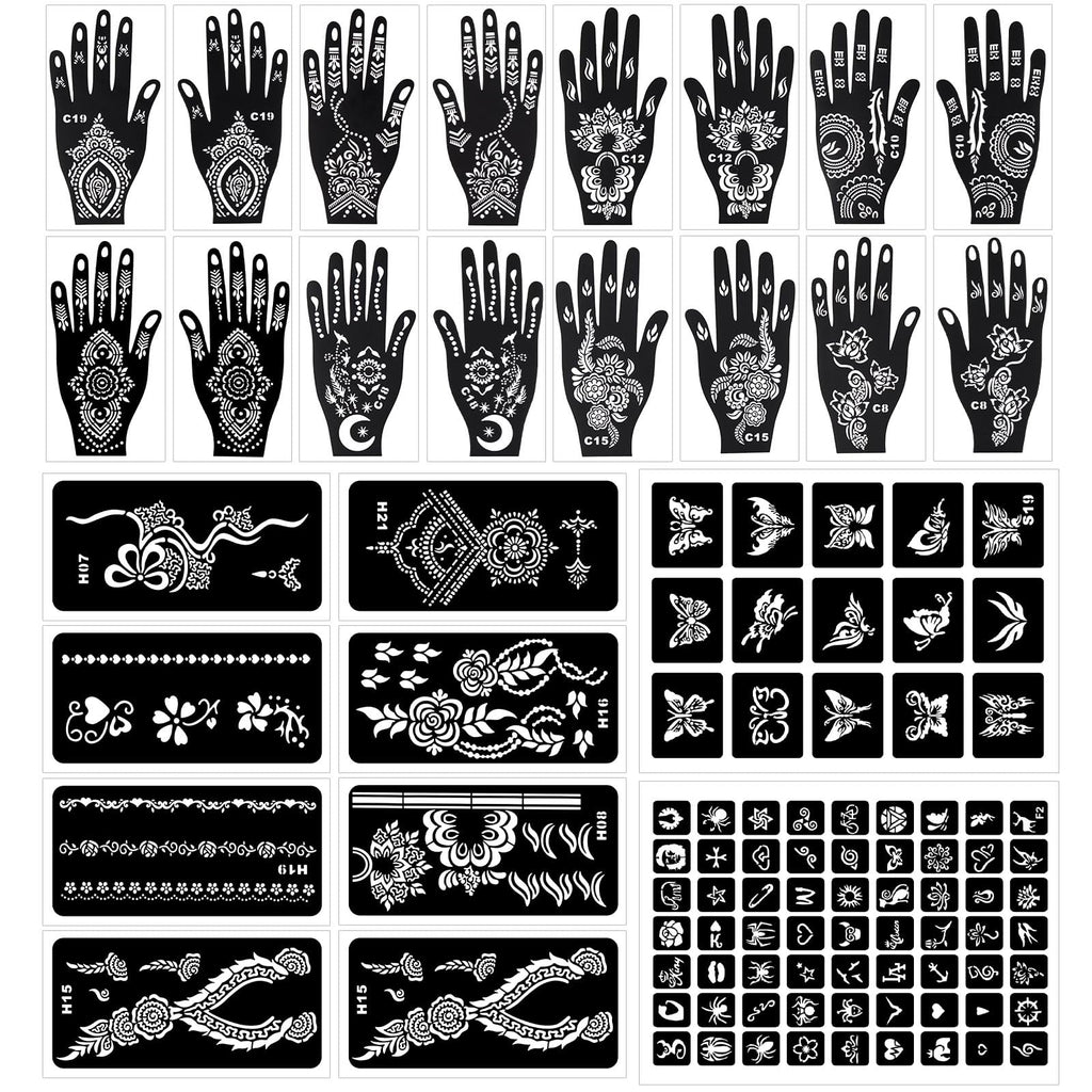 RAZET 94-PCS Temporary Tattoo Stencils for Face & Body Art