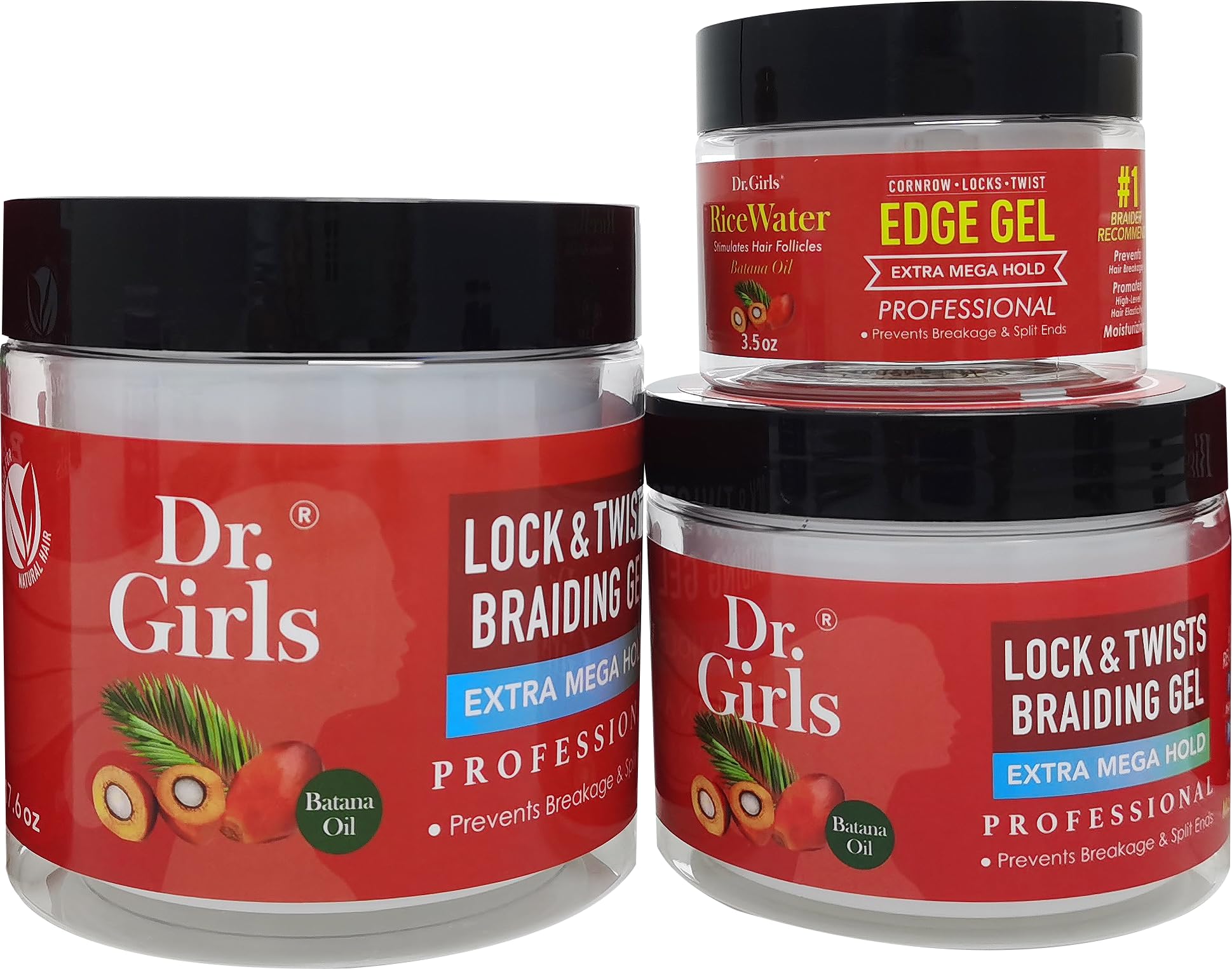 R&B Collection Dr. Girls Braiding Edge Gel – 17.6oz, 48-Hour Hold, Batana Oil