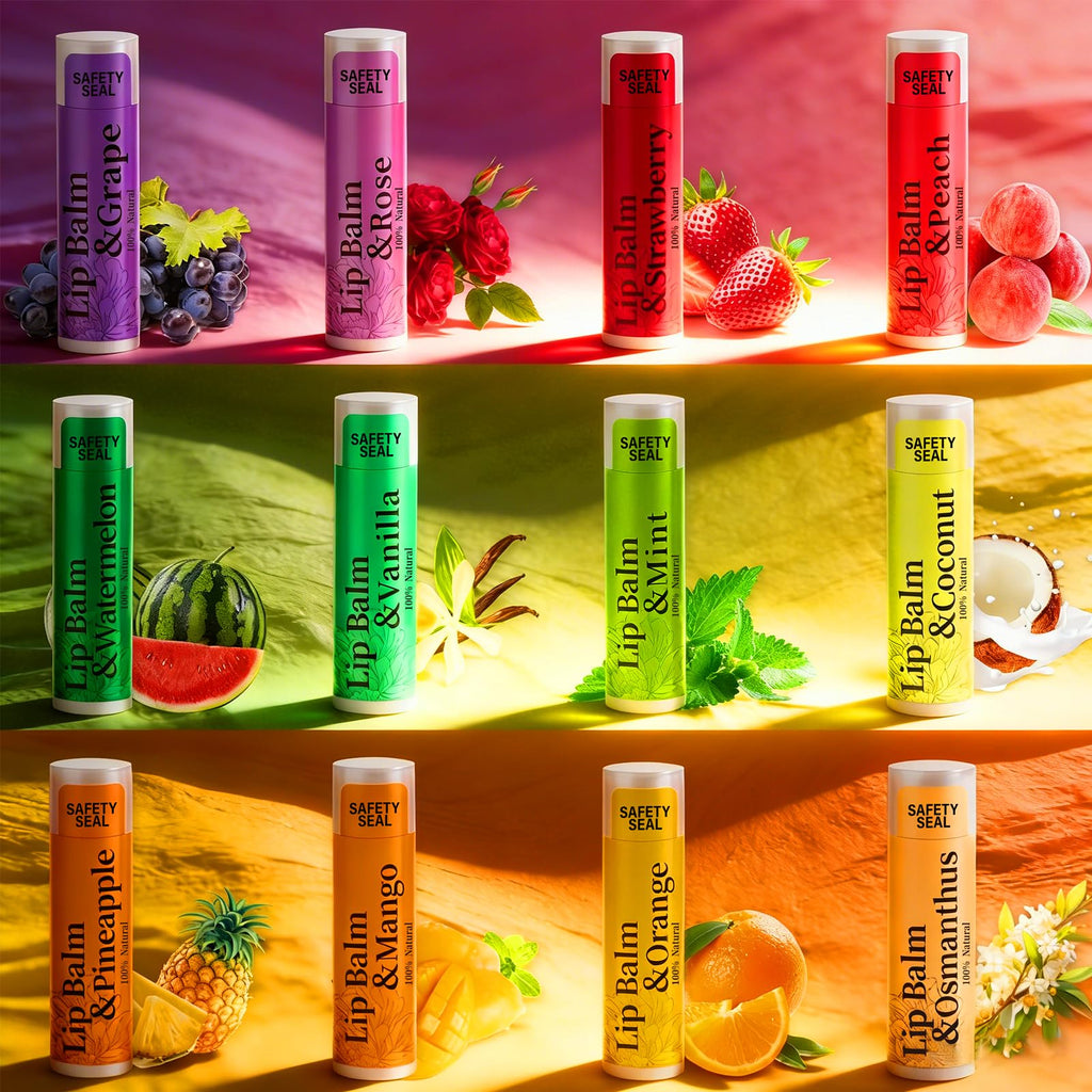 RBUGR 84 Pack Lip Balms – 12 Flavors Natural Moisturizing Balm (4.2g each)