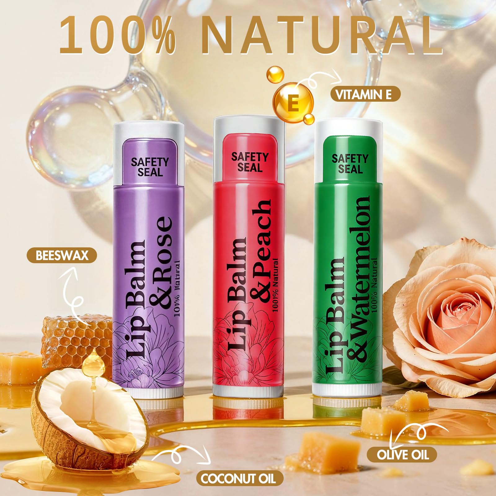 RBUGR 84 Pack Lip Balms – 12 Flavors Natural Moisturizing Balm (4.2g each)