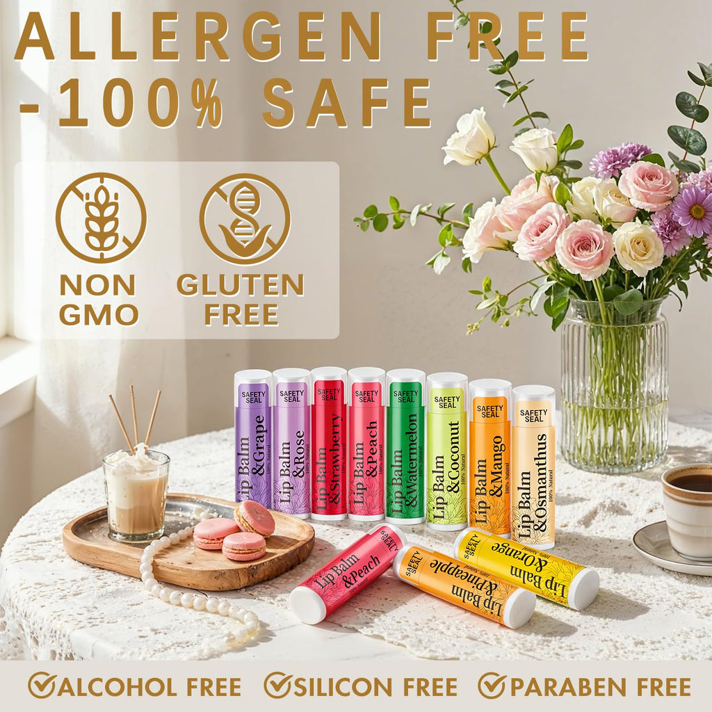 RBUGR 84 Pack Lip Balms – 12 Flavors Natural Moisturizing Balm (4.2g each)