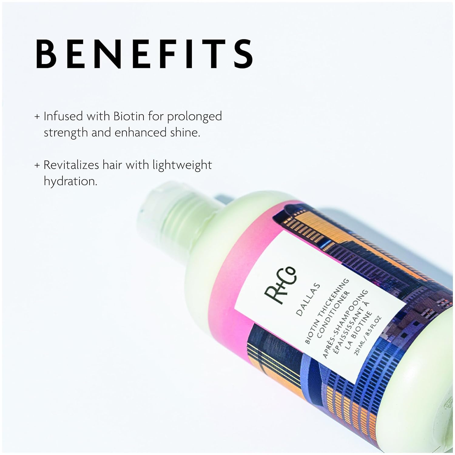 R+Co Dallas Biotin Thickening Conditioner | Weightless Hydration & Shine | Vegan & Cruelty-Free | 2 oz
