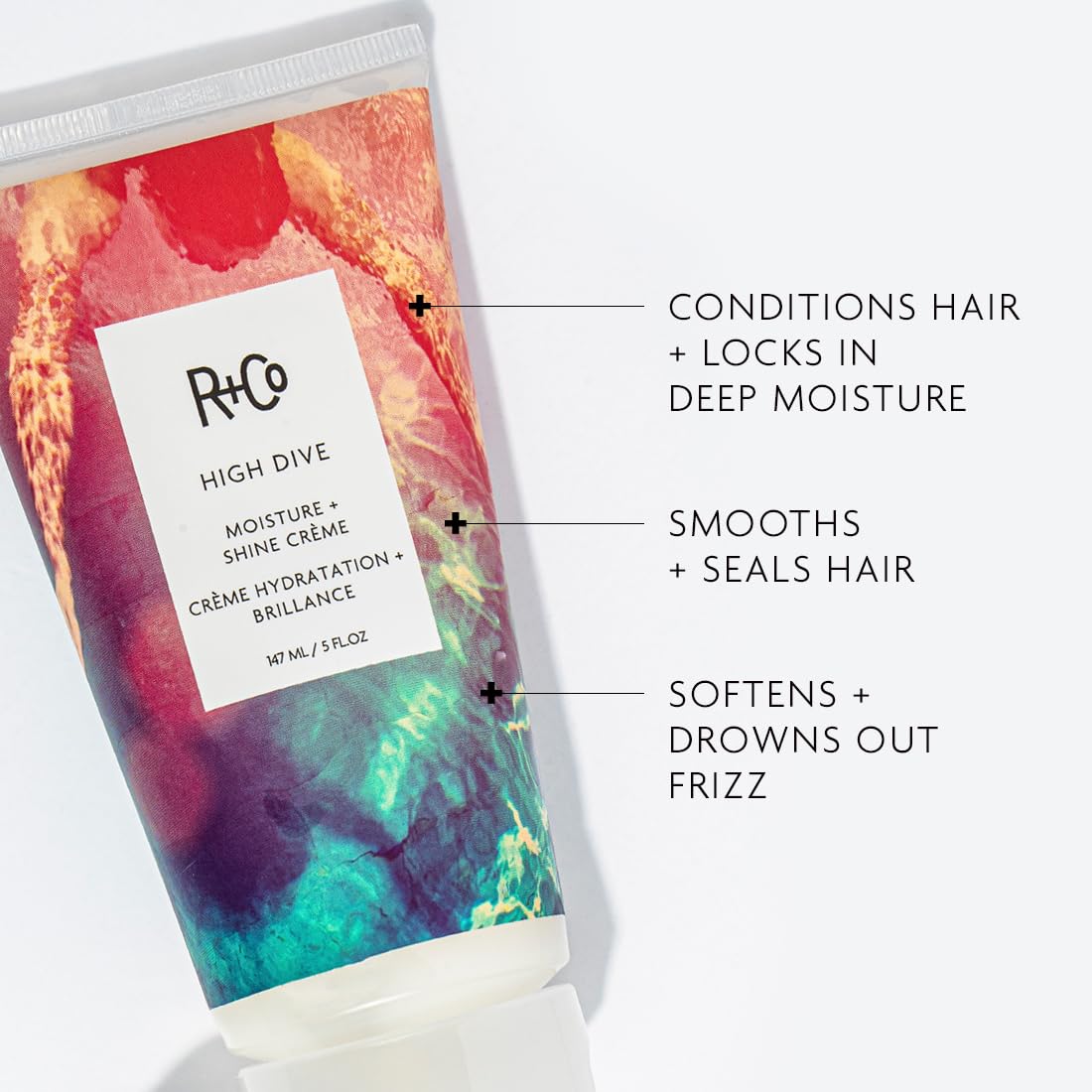 R+Co High Dive Moisture & Shine Crème | Deep Hydration, Frizz Control | Vegan & Cruelty-Free | 5 oz