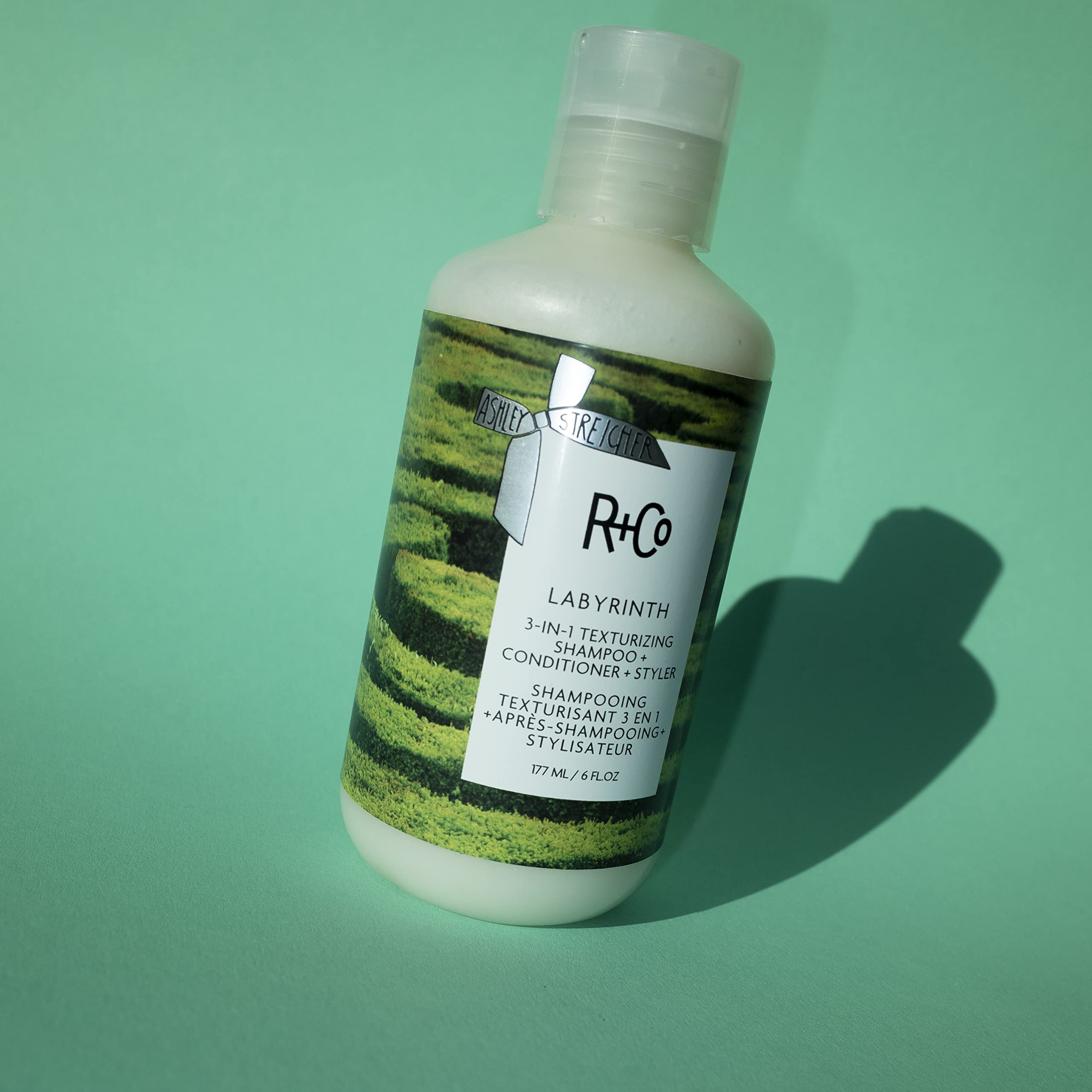R+Co Labyrinth 3-in-1 Texturizing Shampoo + Conditioner + Styler | Lightweight Texture, Volume & Hydration | 6 oz | Vegan