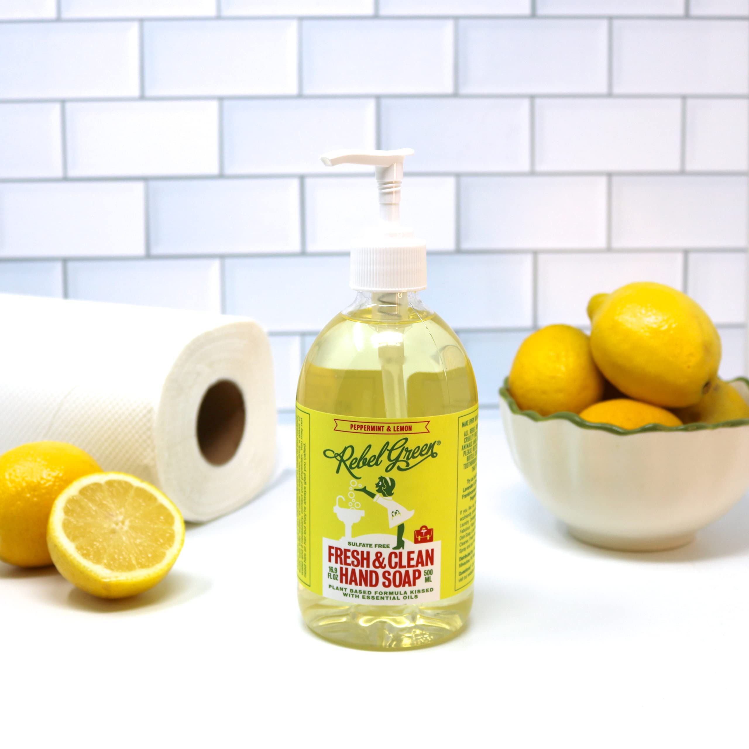 Rebel Green Fresh and Clean Hand Soap Refill – 1 Gallon Plant Based Non Toxic