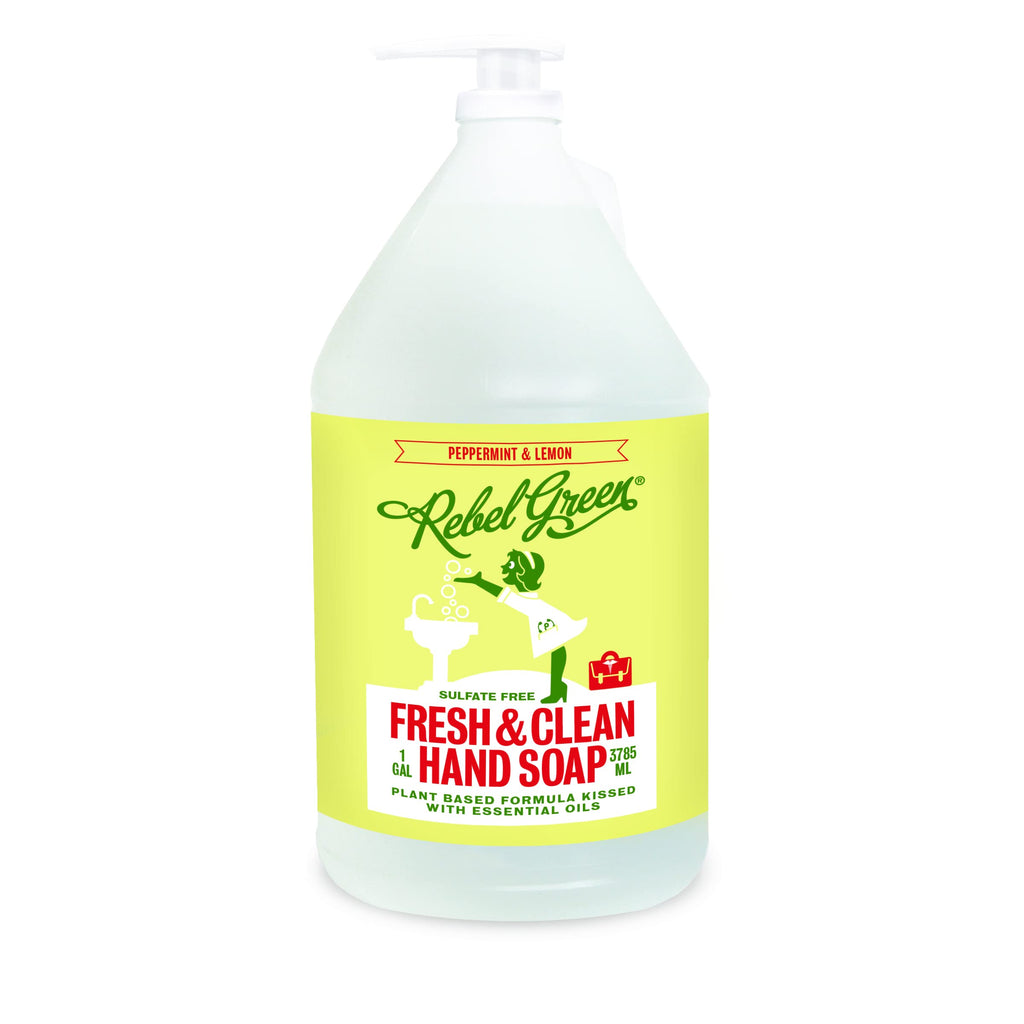 Rebel Green Fresh and Clean Hand Soap Refill – 1 Gallon Plant Based Non Toxic