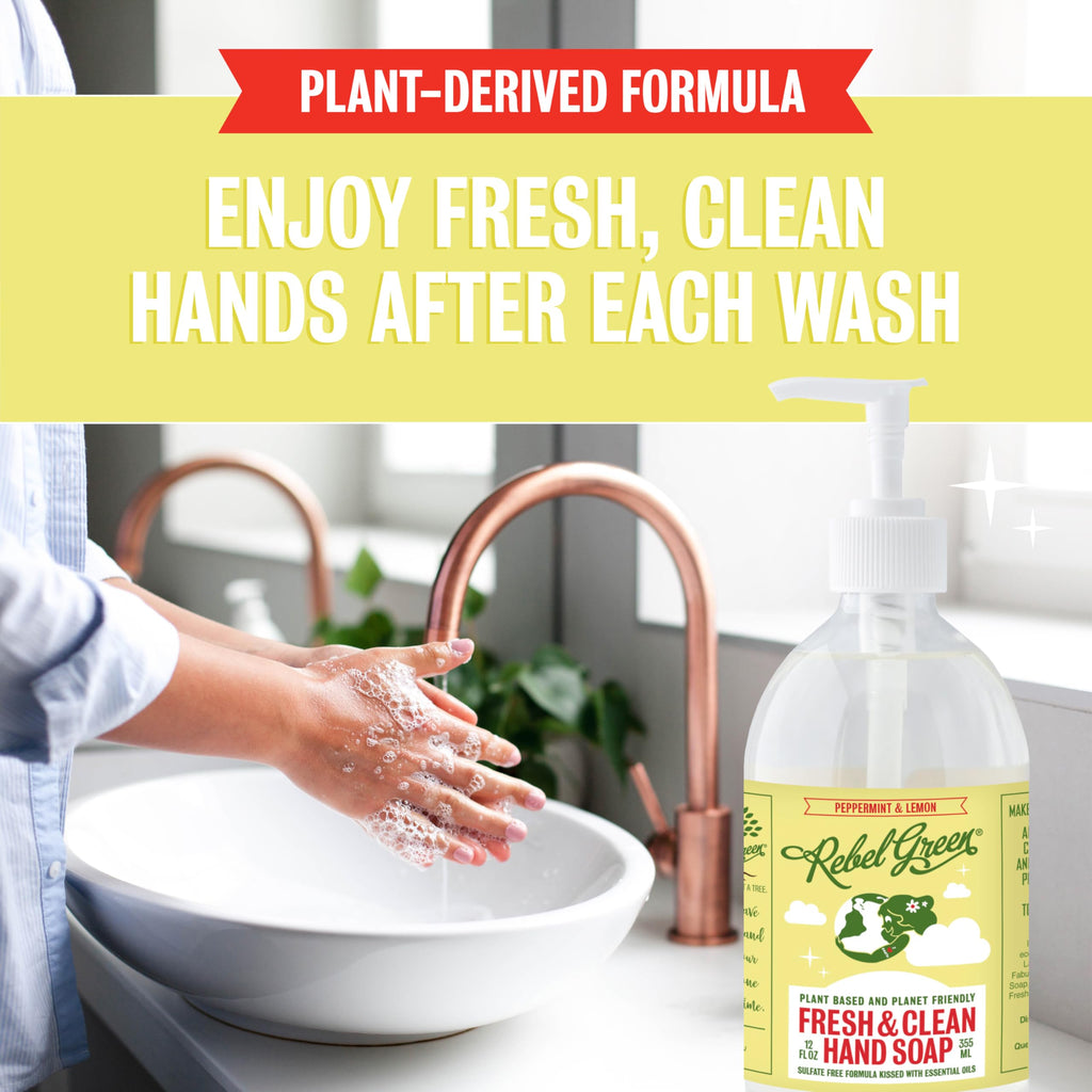 Rebel Green Fresh and Clean Hand Soap Refill – 1 Gallon Plant Based Non Toxic