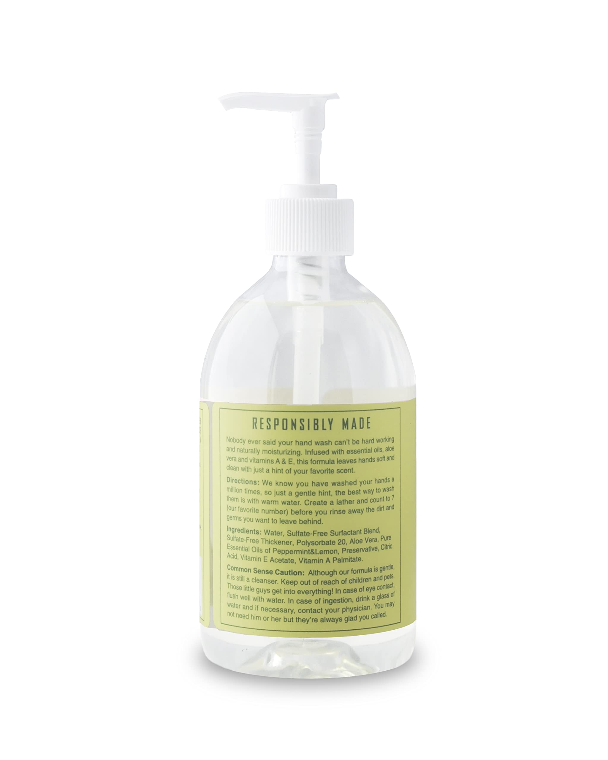 Rebel Green Liquid Hand Soap – Moisturizing Natural Hand Wash (Peppermint & Lemon) – Pack of 4, 16.9 fl oz