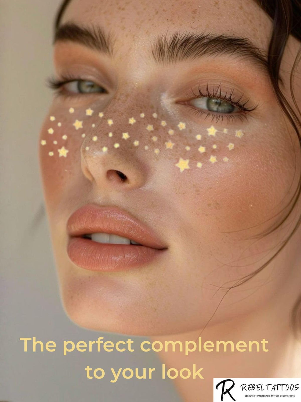 Rebel Tattoos Gold Stars Temporary Freckles — 2 Patches in 1 Envelope