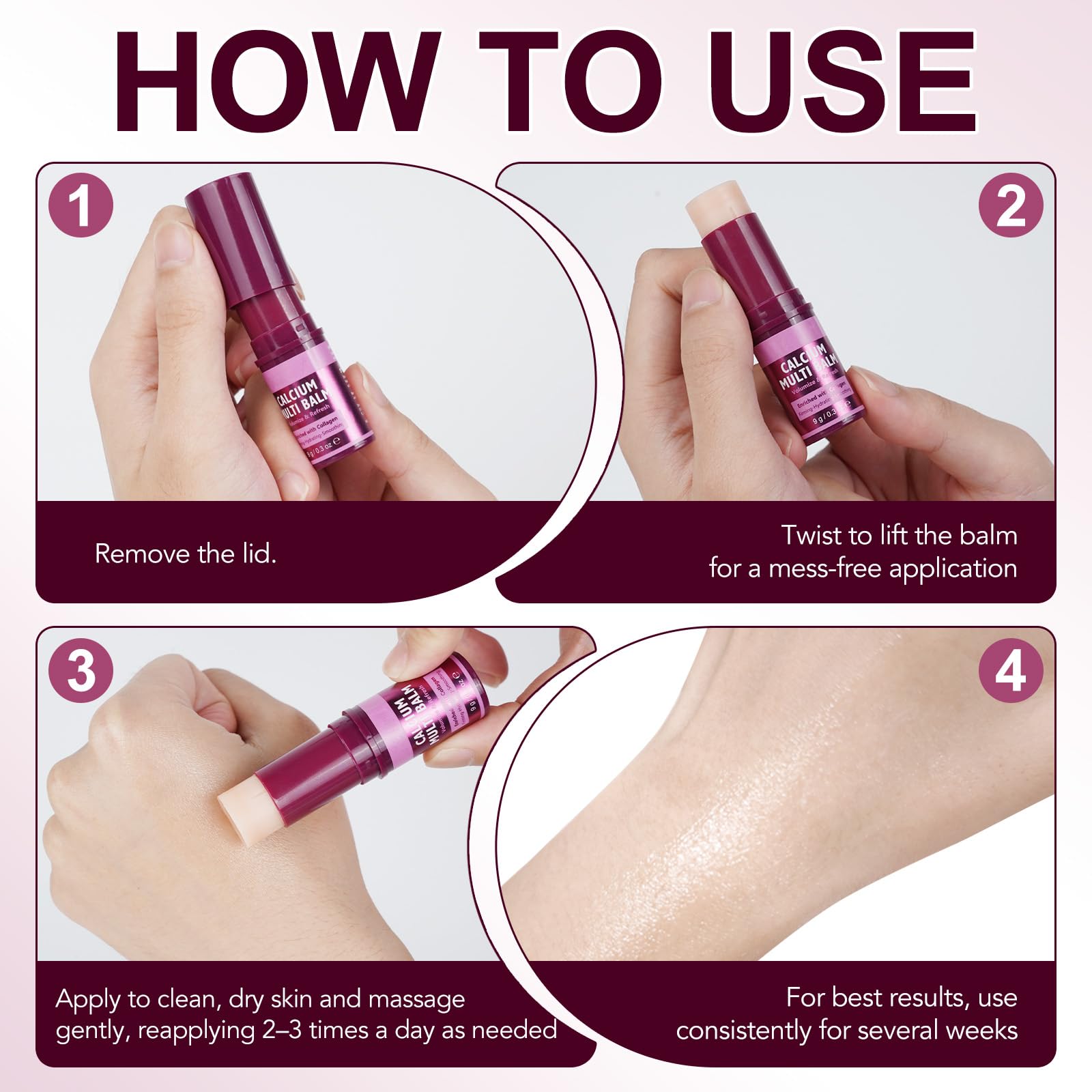 REBODUM Calcium Volume Multi Balm Stick 2PCS – Firmness, Wrinkles & 72H Hydration